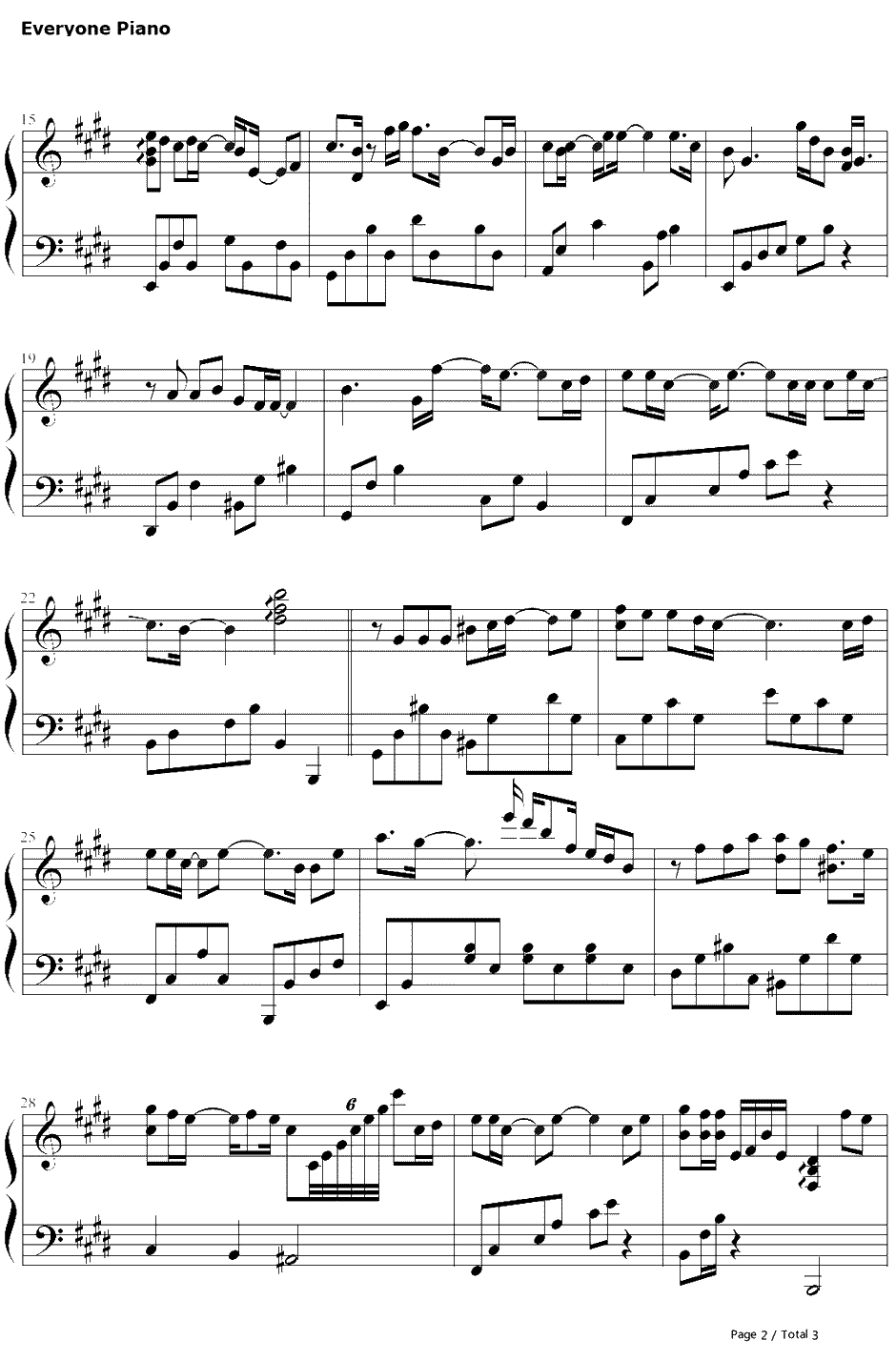 终于等到你钢琴谱-张靓颖-咱们结婚吧主题曲2