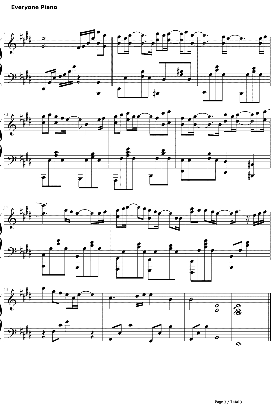 终于等到你钢琴谱-张靓颖-咱们结婚吧主题曲3