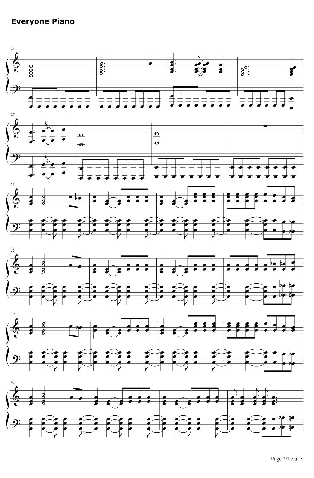 One Way Or Another(TeenageKicks)钢琴谱-OneDirection2