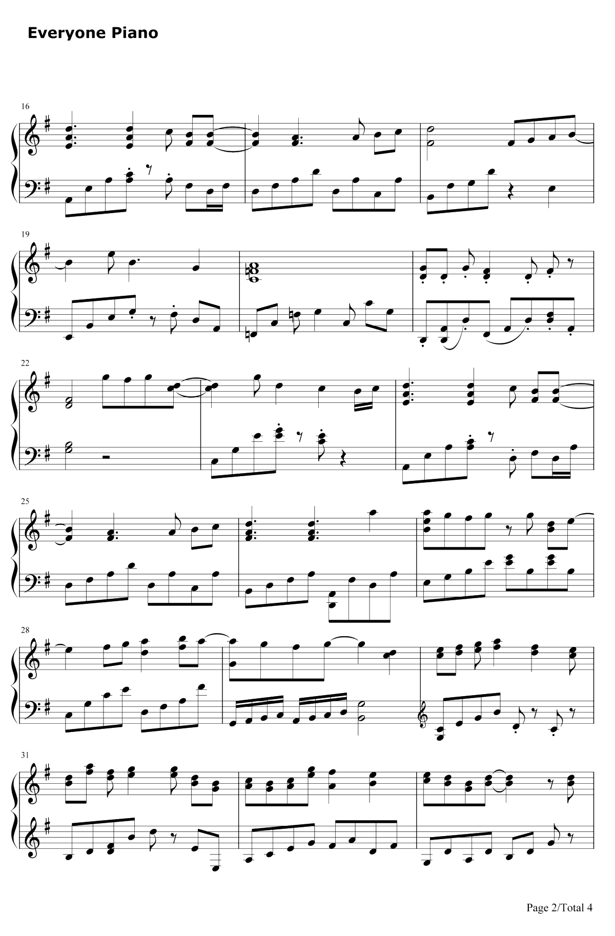 それは风のように钢琴谱-折户伸治-《CLANNAD》BGM2