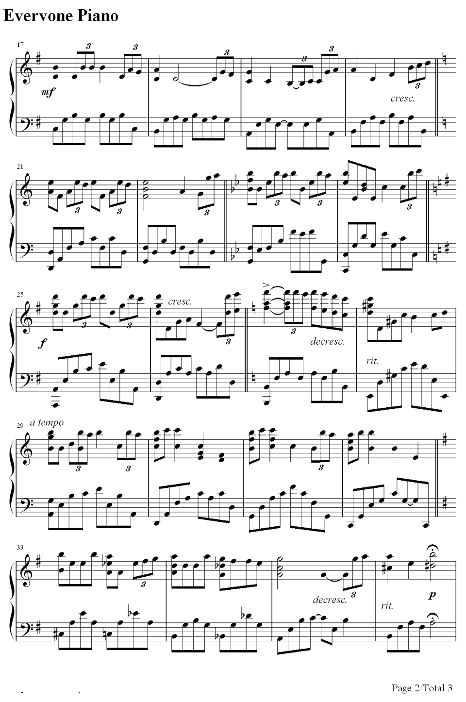 Falling钢琴谱-李闰珉-Yiruma2