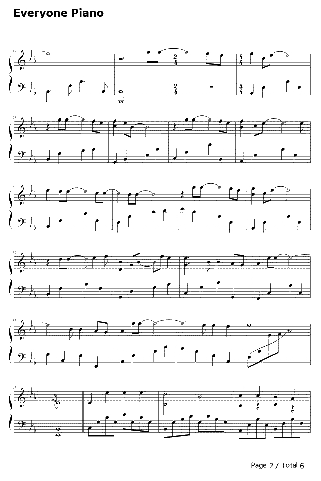 背对背拥抱钢琴谱-林俊杰-背对背拥抱2