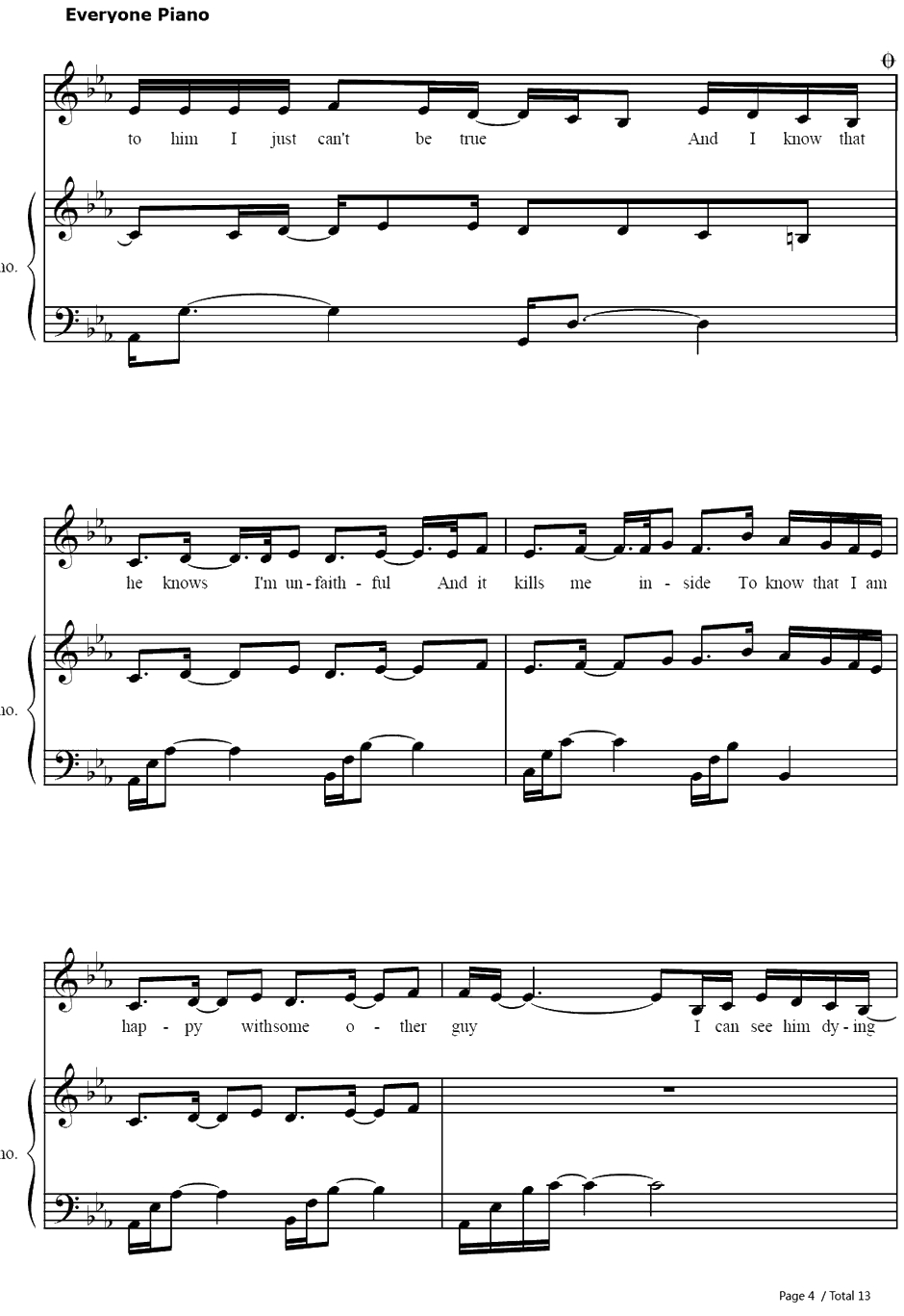 Unfaithful钢琴谱-Rihanna4