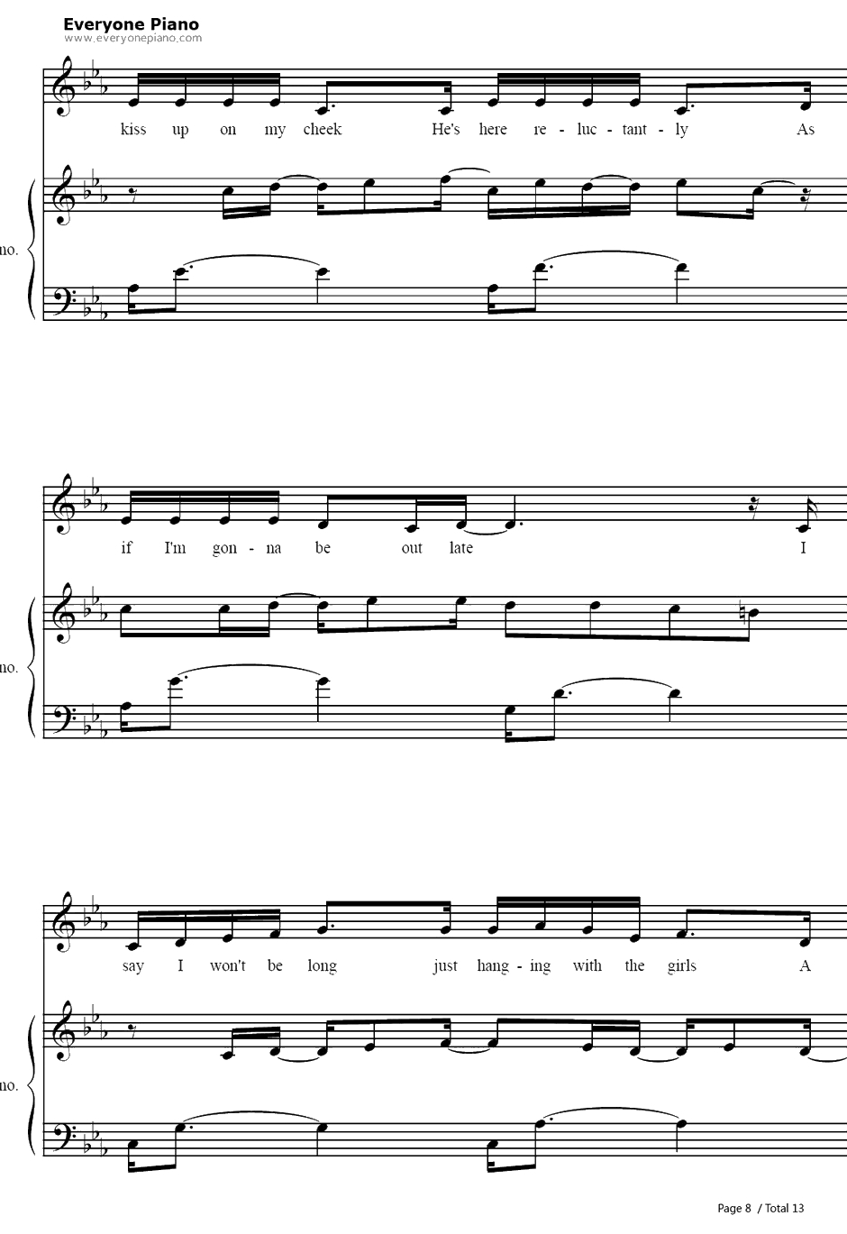 Unfaithful钢琴谱-Rihanna8