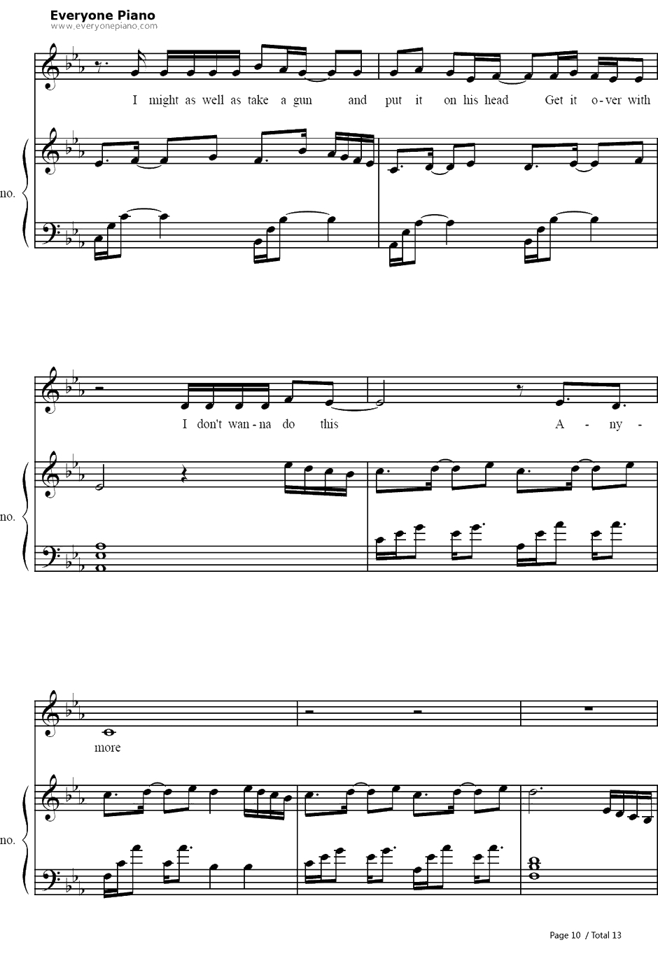 Unfaithful钢琴谱-Rihanna10