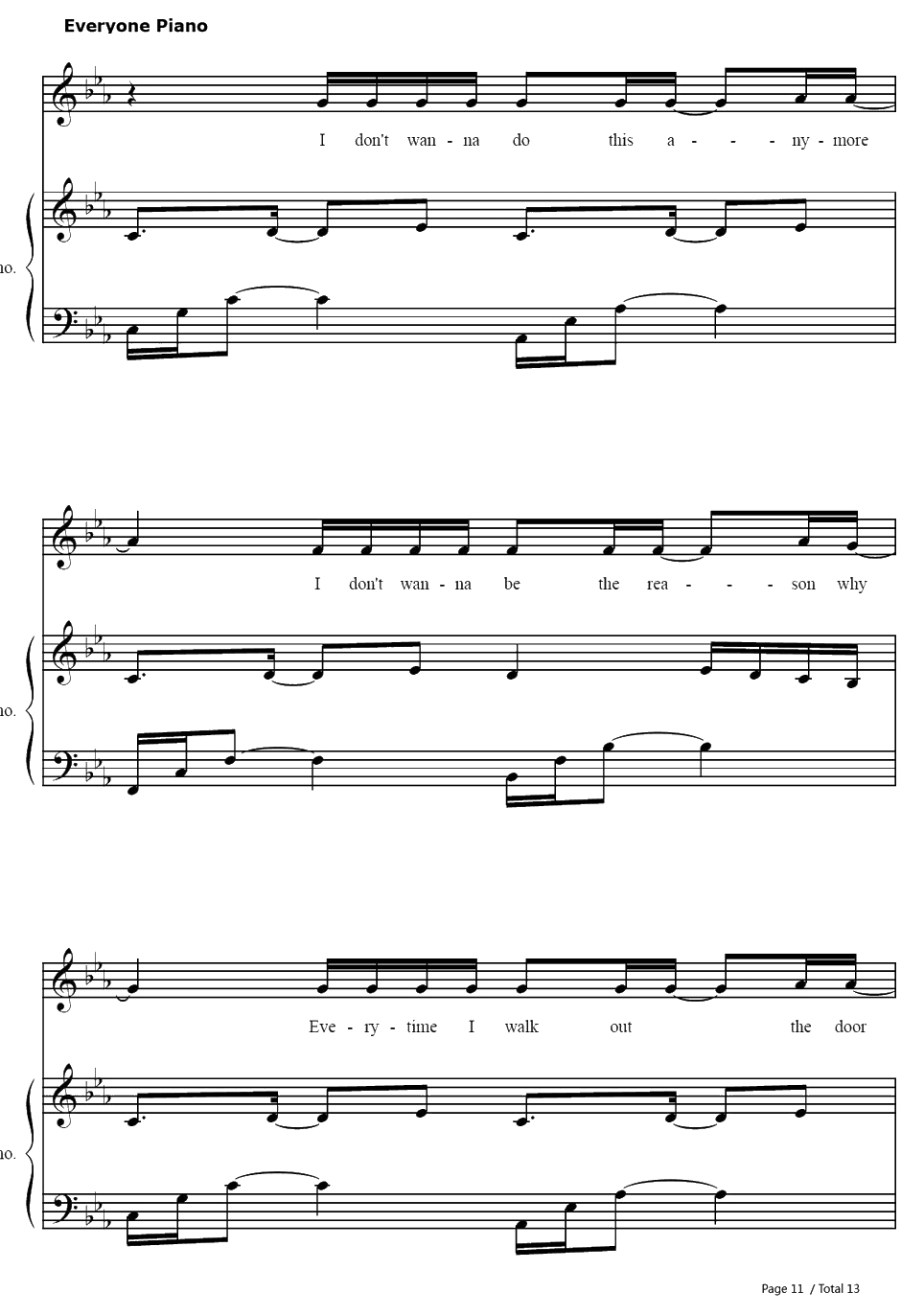 Unfaithful钢琴谱-Rihanna11