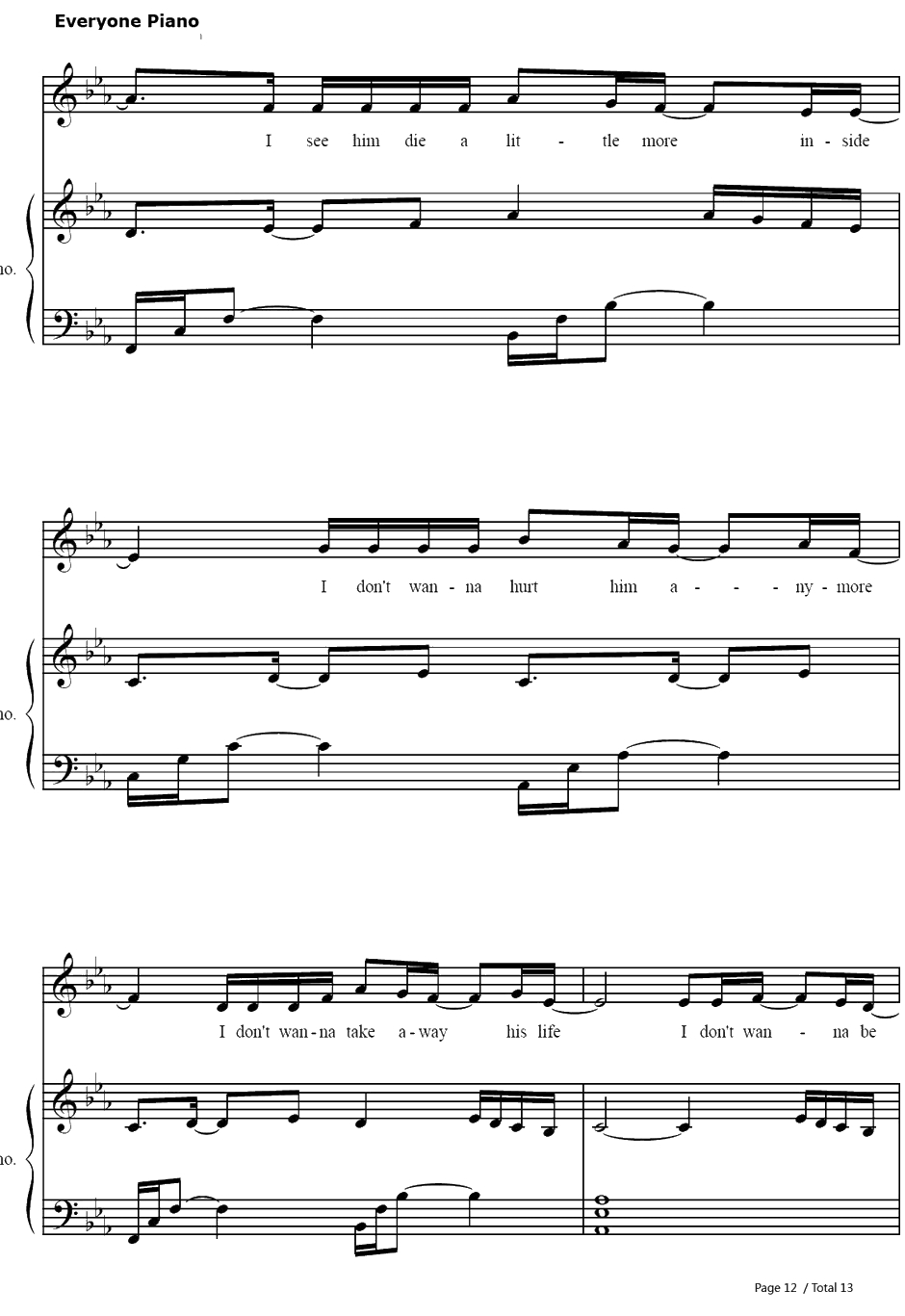 Unfaithful钢琴谱-Rihanna12