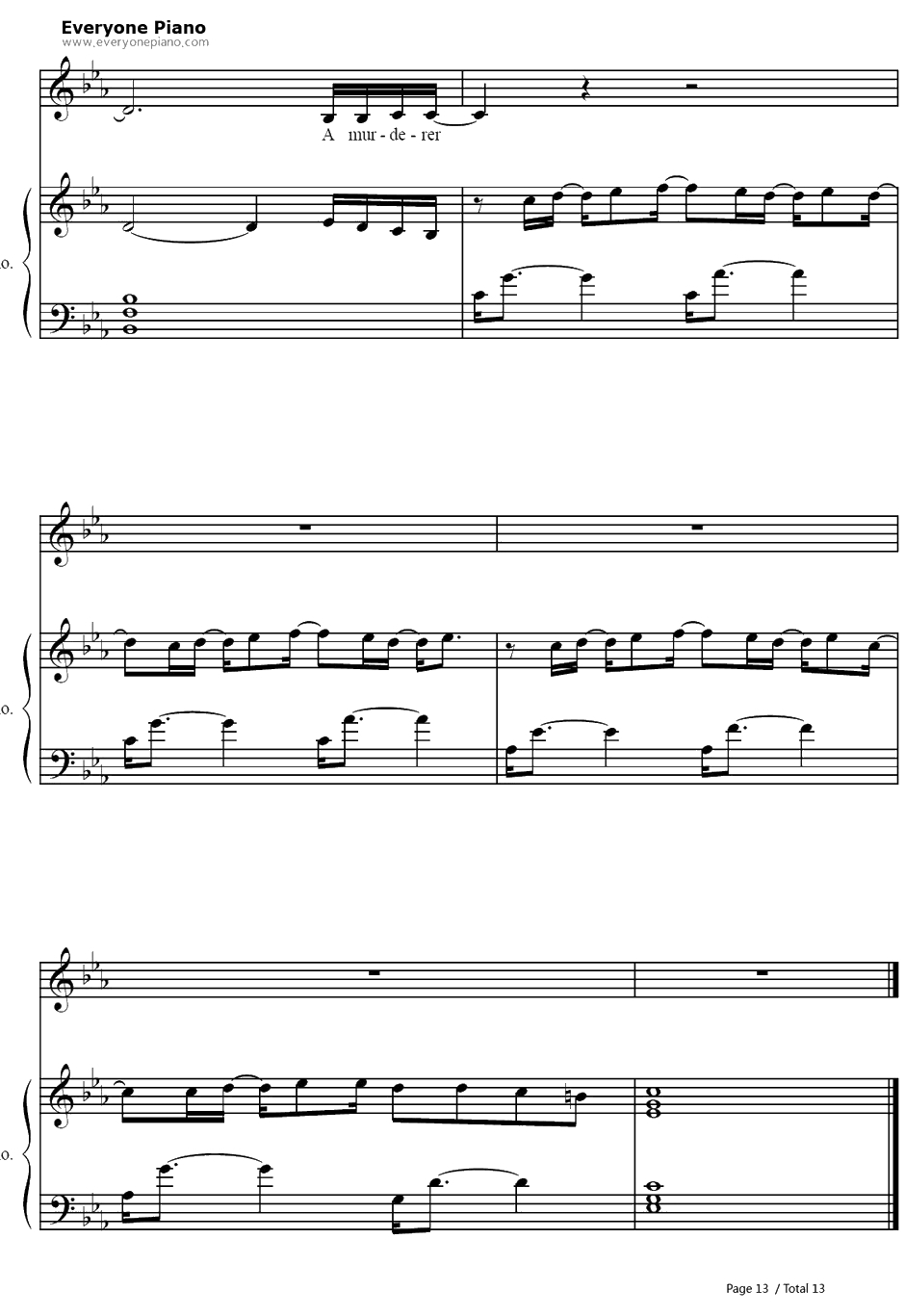 Unfaithful钢琴谱-Rihanna13