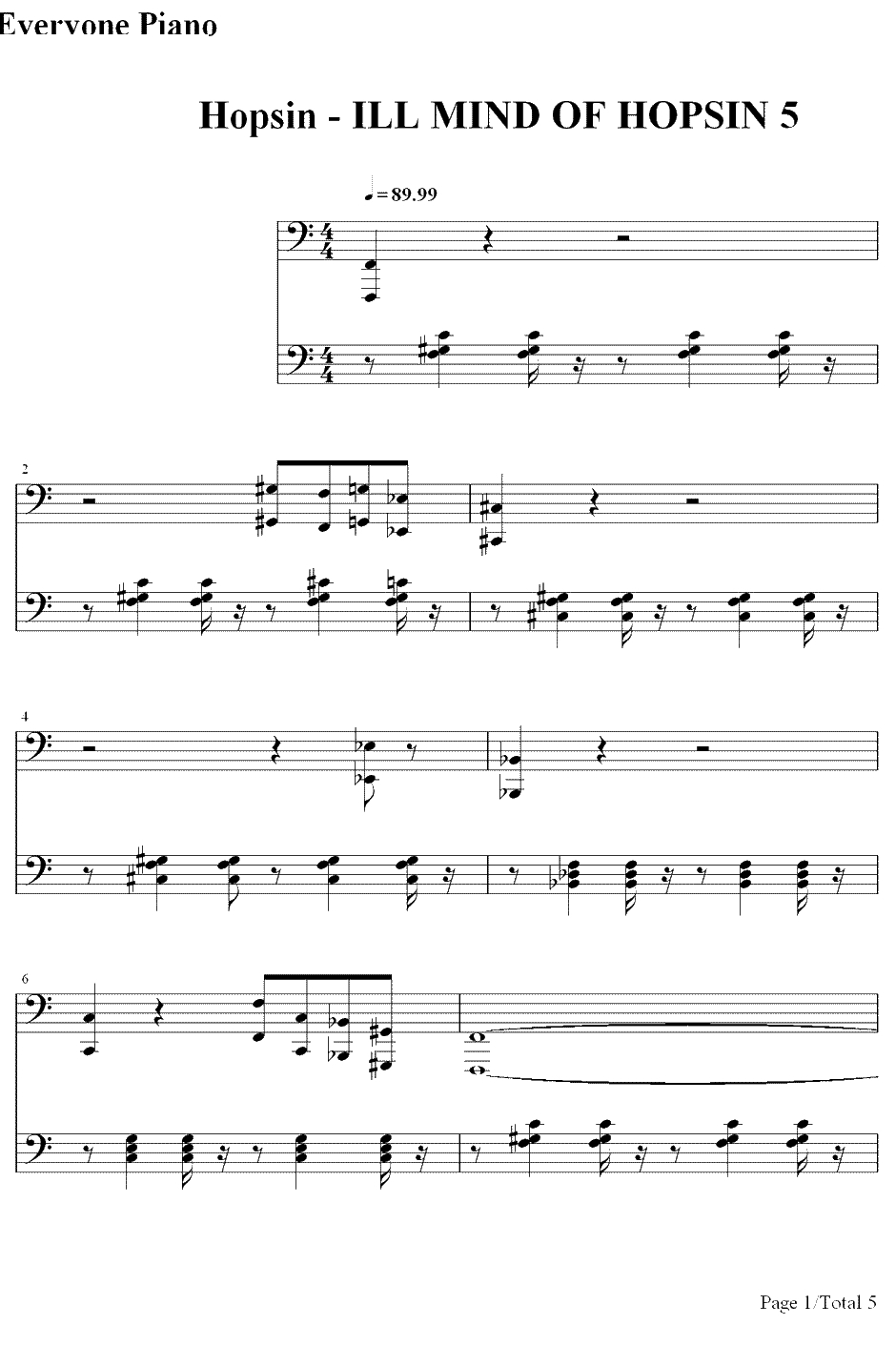 Ill Mind of Hopsin 5钢琴谱-Hopsin1