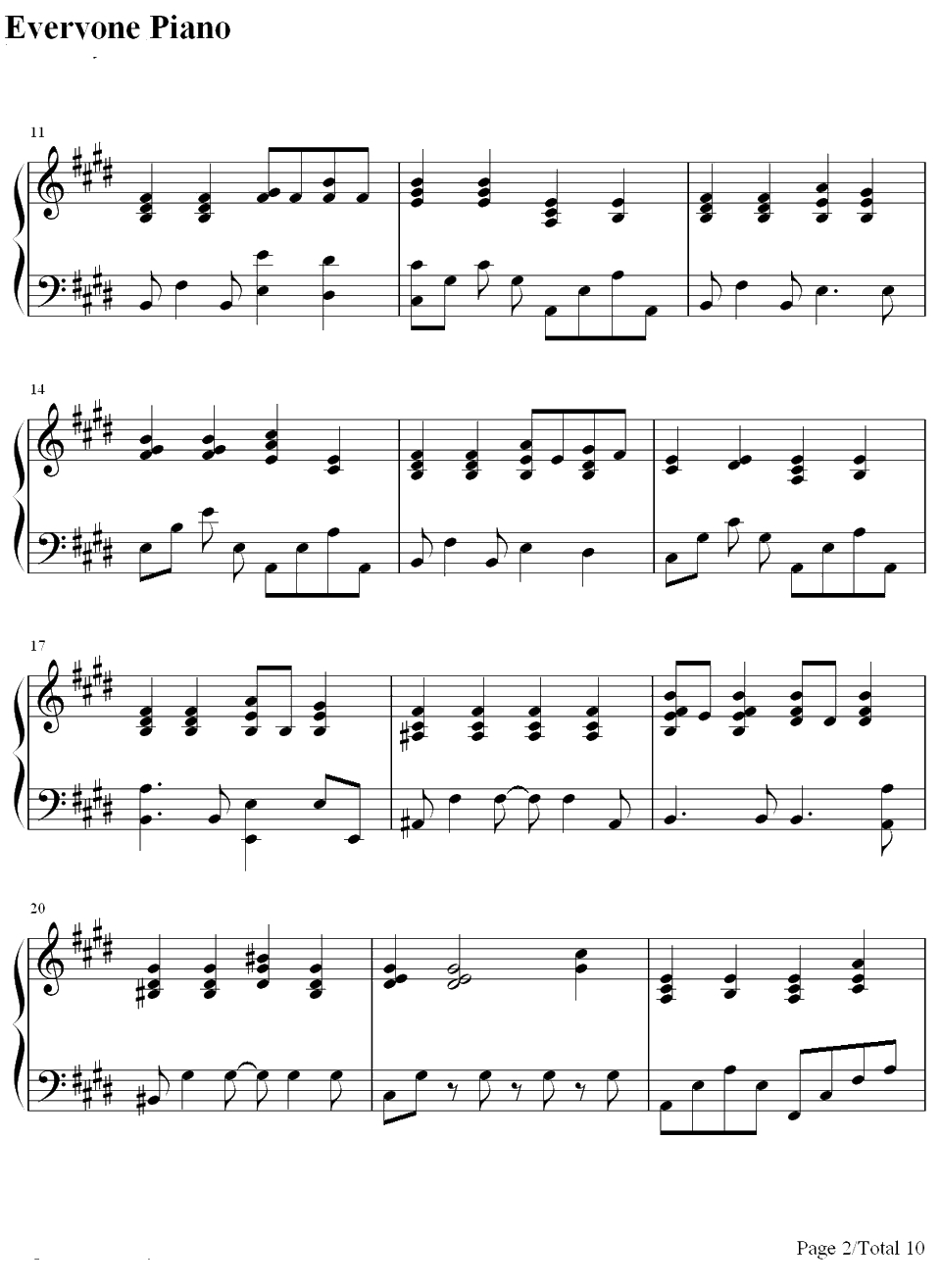 天使たちのメロディー钢琴谱-川岛爱川嶋あい-川嶋あい2