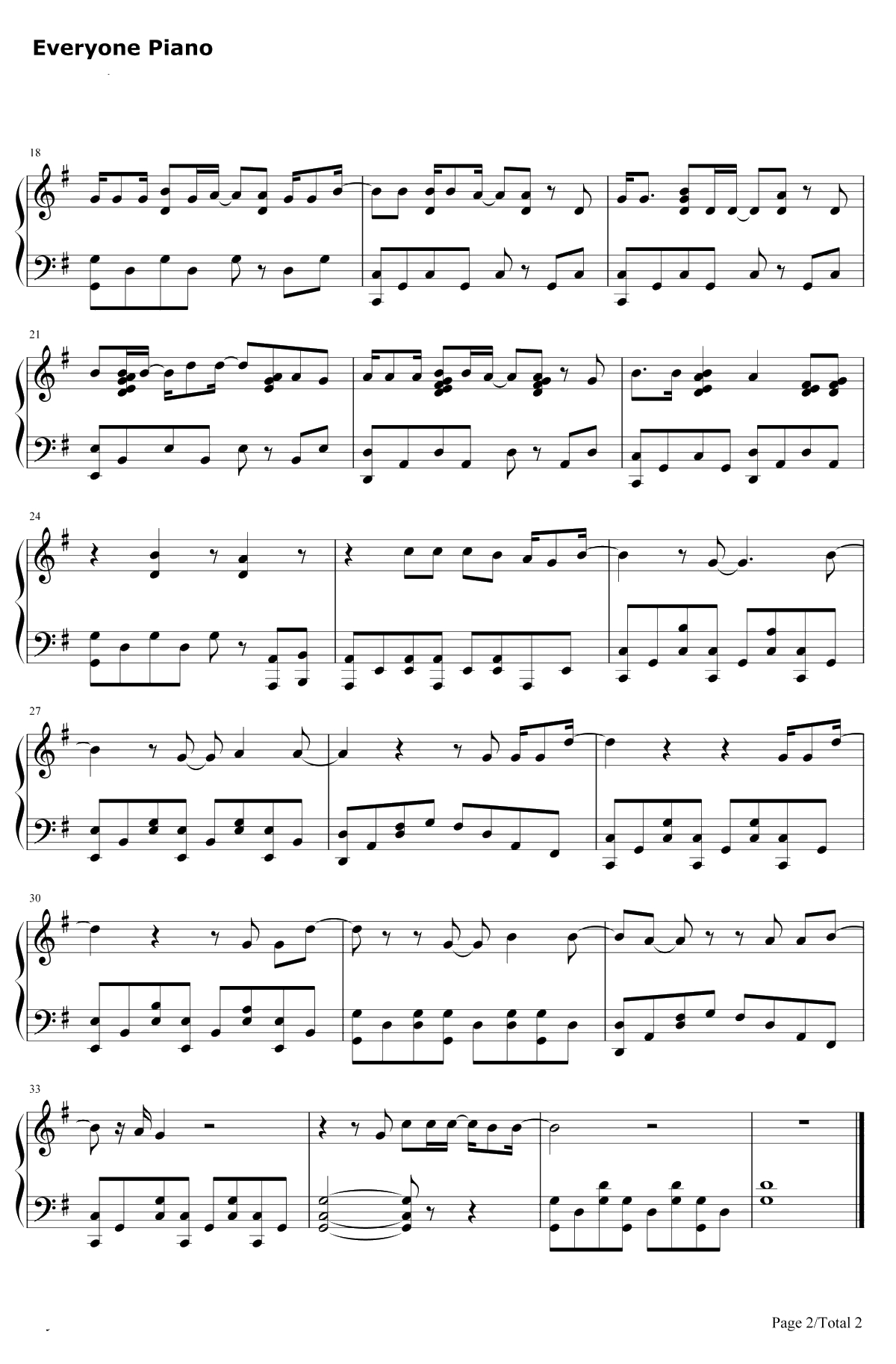 Little Things钢琴谱-OneDirection2