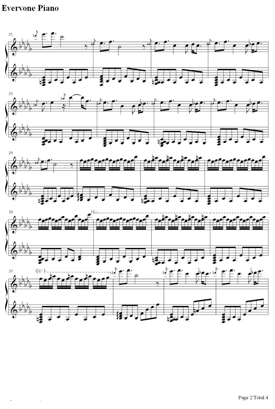 等风的日子钢琴谱-折户伸治-PC游戏[KANON]BGM2