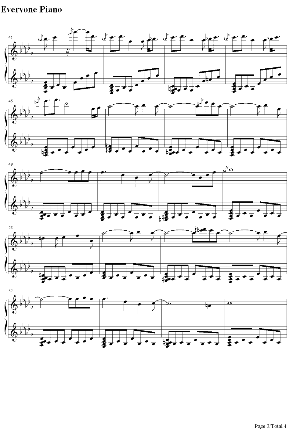 等风的日子钢琴谱-折户伸治-PC游戏[KANON]BGM3