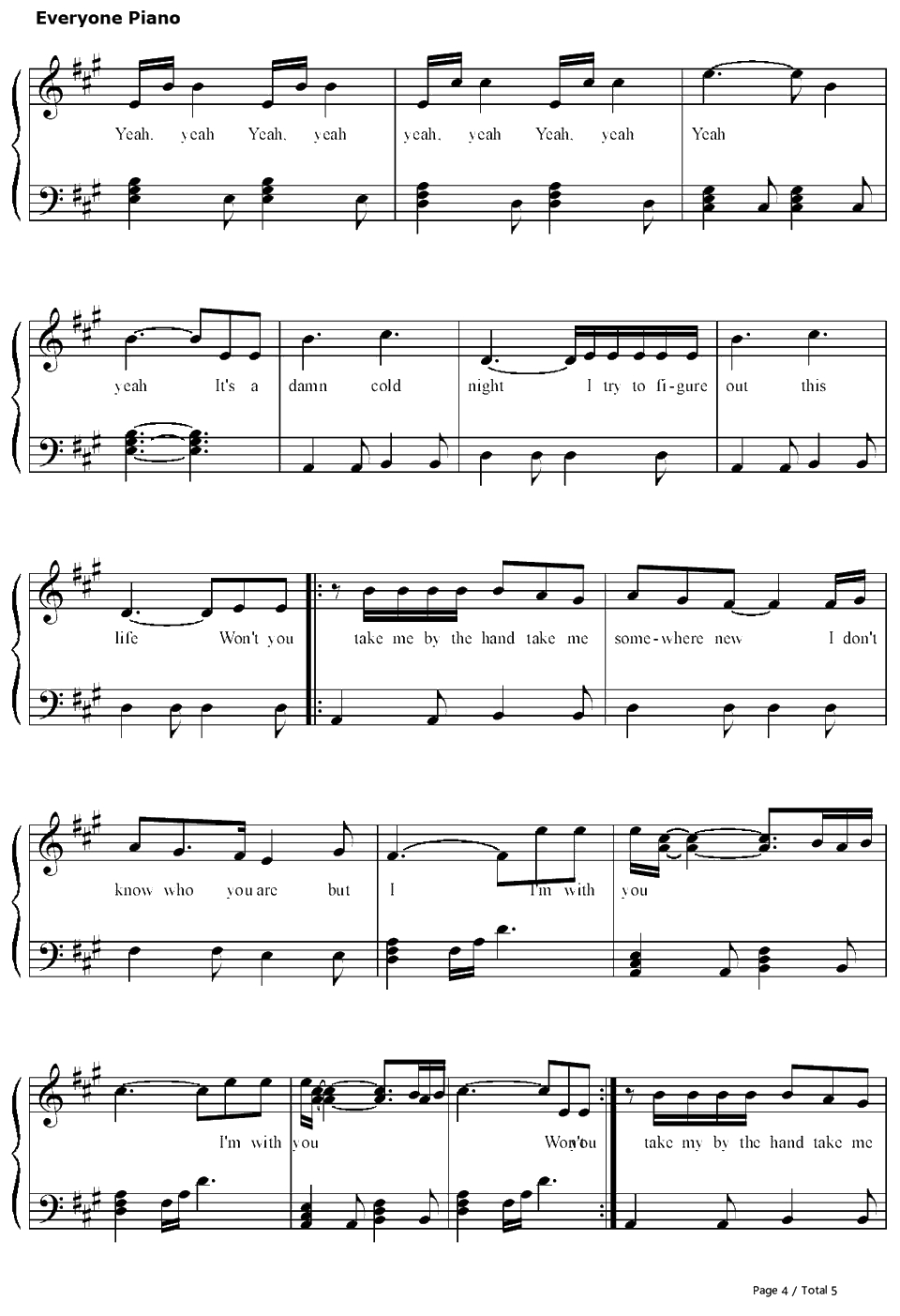 I'm with You钢琴谱-AvrilLavigne4