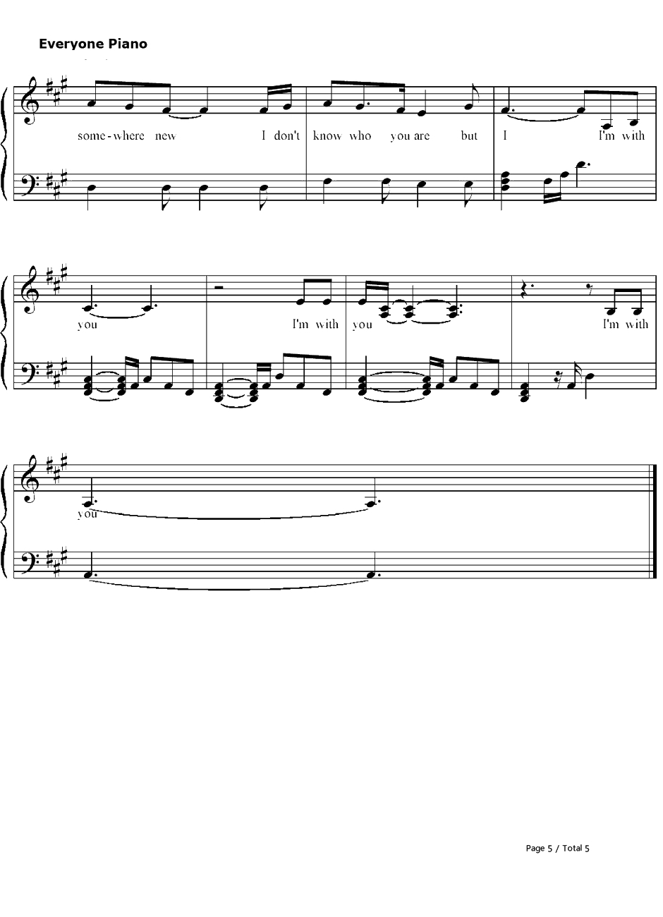 I'm with You钢琴谱-AvrilLavigne5