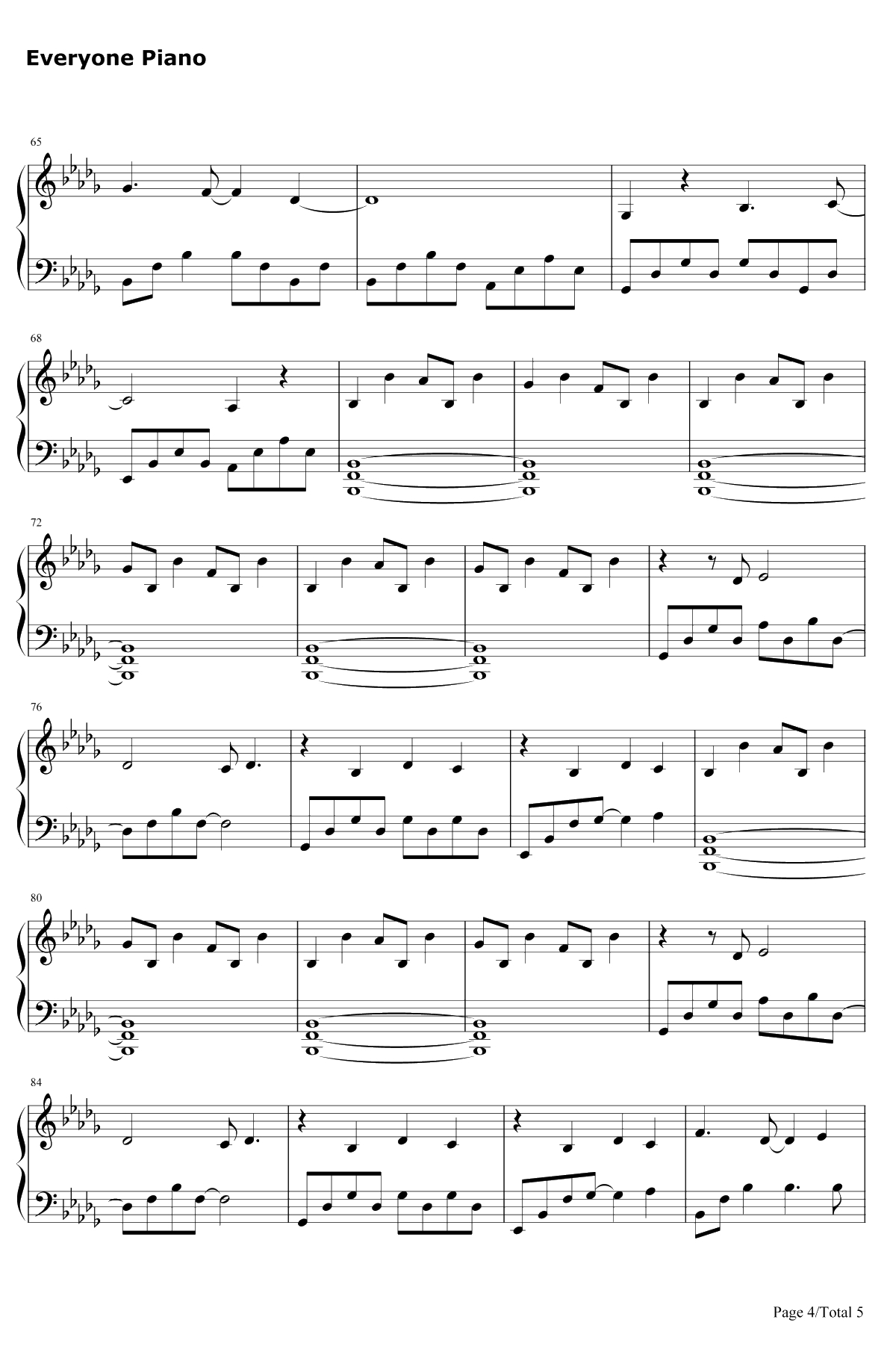 Lithium钢琴谱-Evanescence4