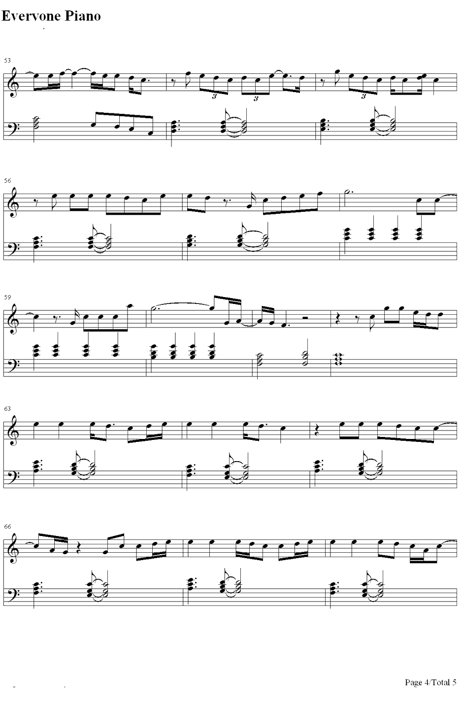 Wanted钢琴谱-HunterHayes4