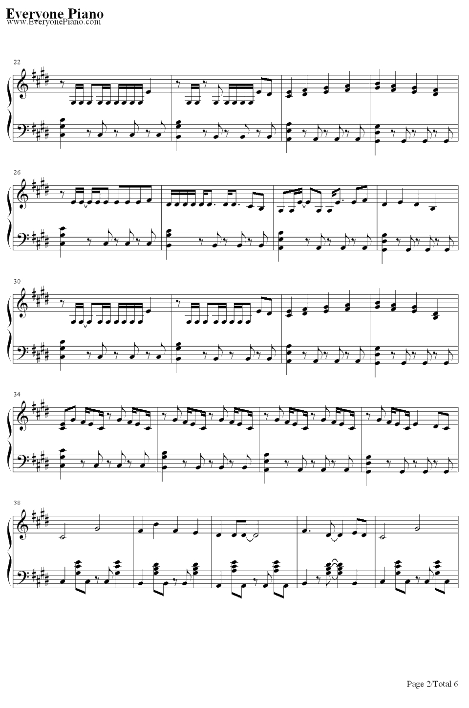 左右钢琴谱-初音未来-みぎひだり2