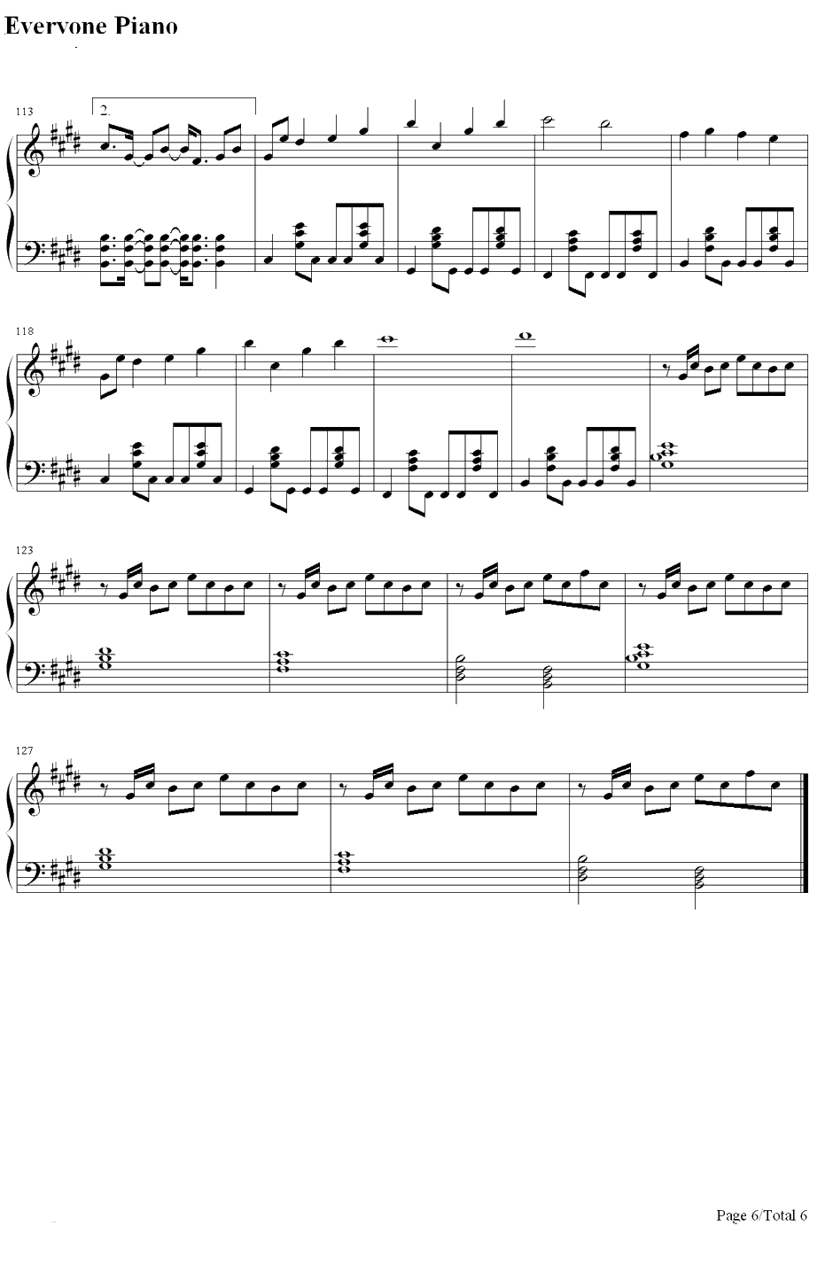 左右钢琴谱-初音未来-みぎひだり6