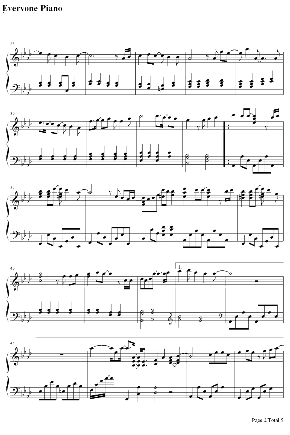 うたかた花火钢琴谱-Supercell-火影忍者疾风伝ED132