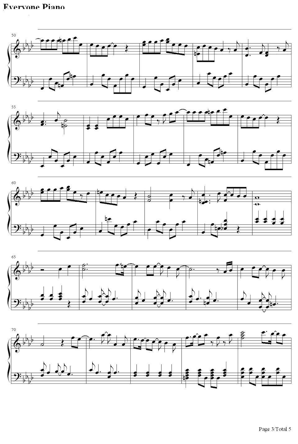 うたかた花火钢琴谱-Supercell-火影忍者疾风伝ED133