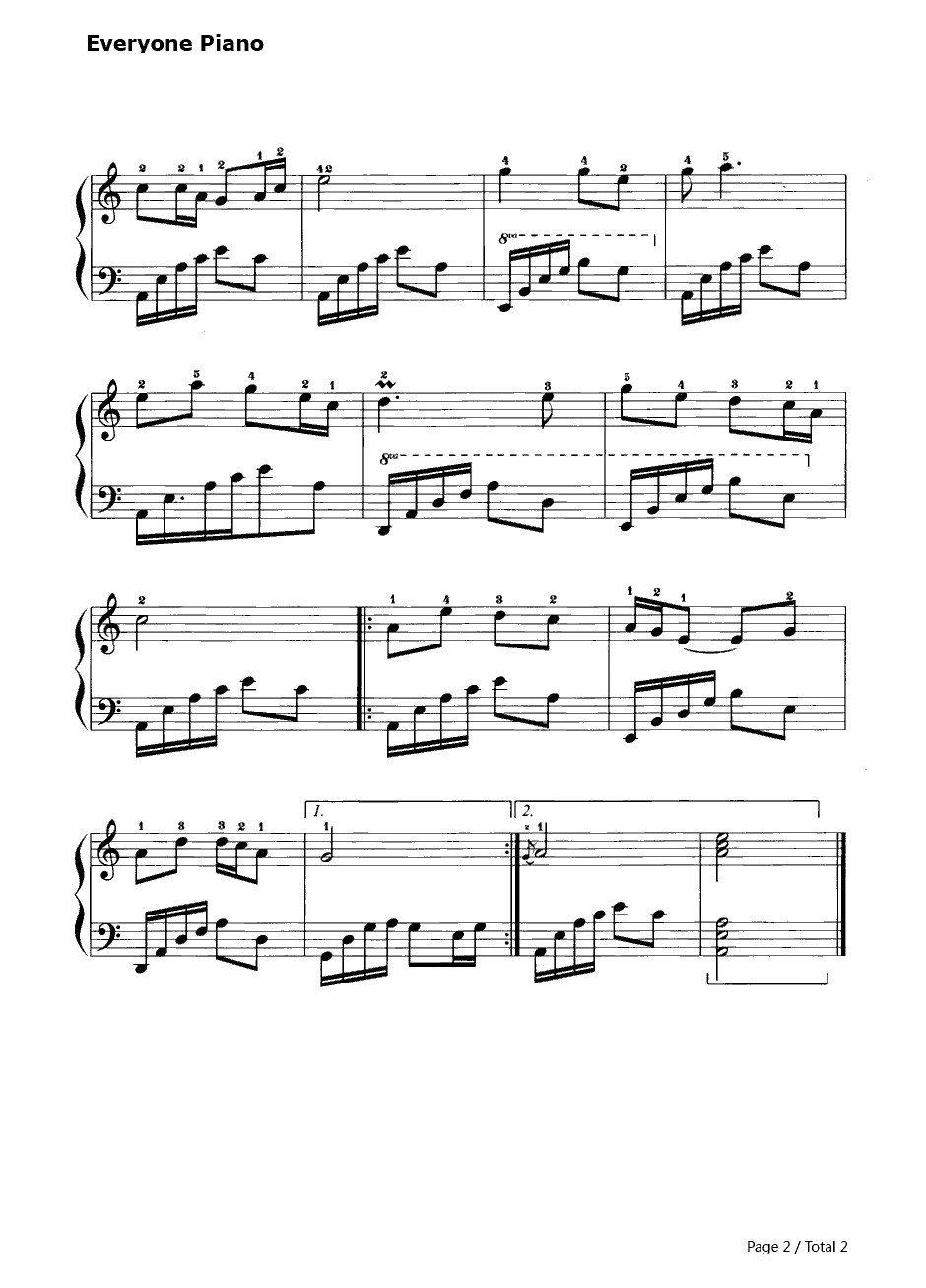 映山红钢琴谱-傅庚辰-映山红2