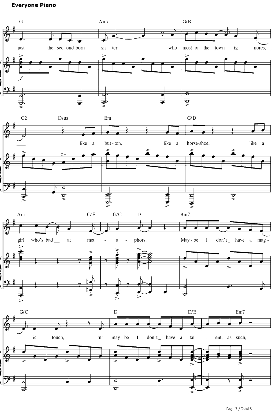 More Than Justthe Spare钢琴谱-KristenAnderson-Lopez&RobertLopez-冰雪奇缘插曲7