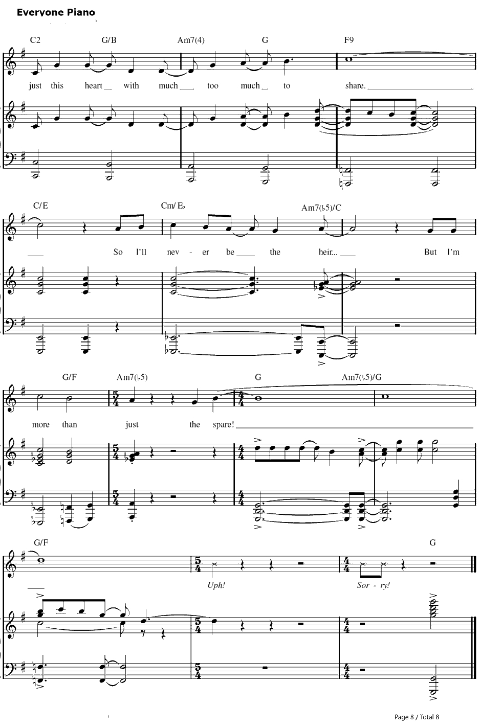 More Than Justthe Spare钢琴谱-KristenAnderson-Lopez&RobertLopez-冰雪奇缘插曲8