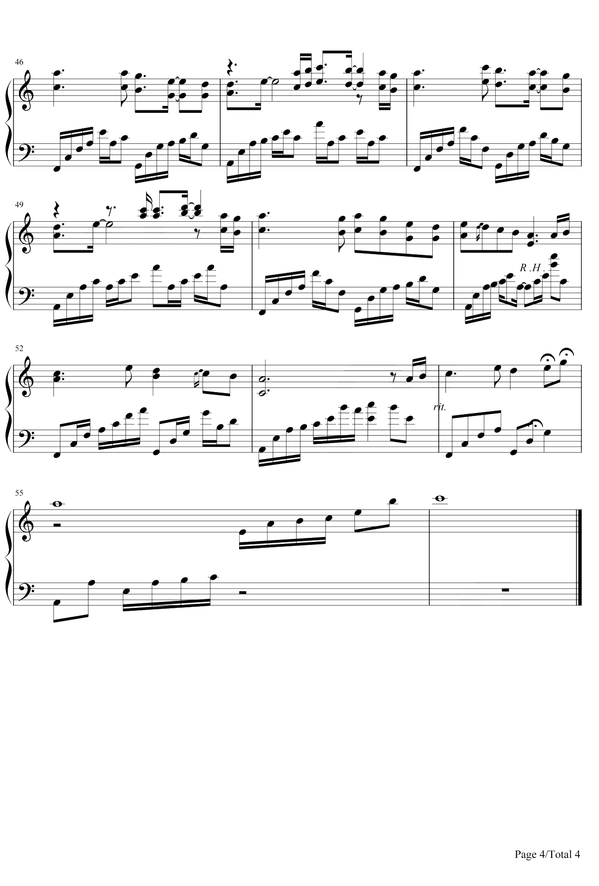 乱红钢琴谱-刘子菲4