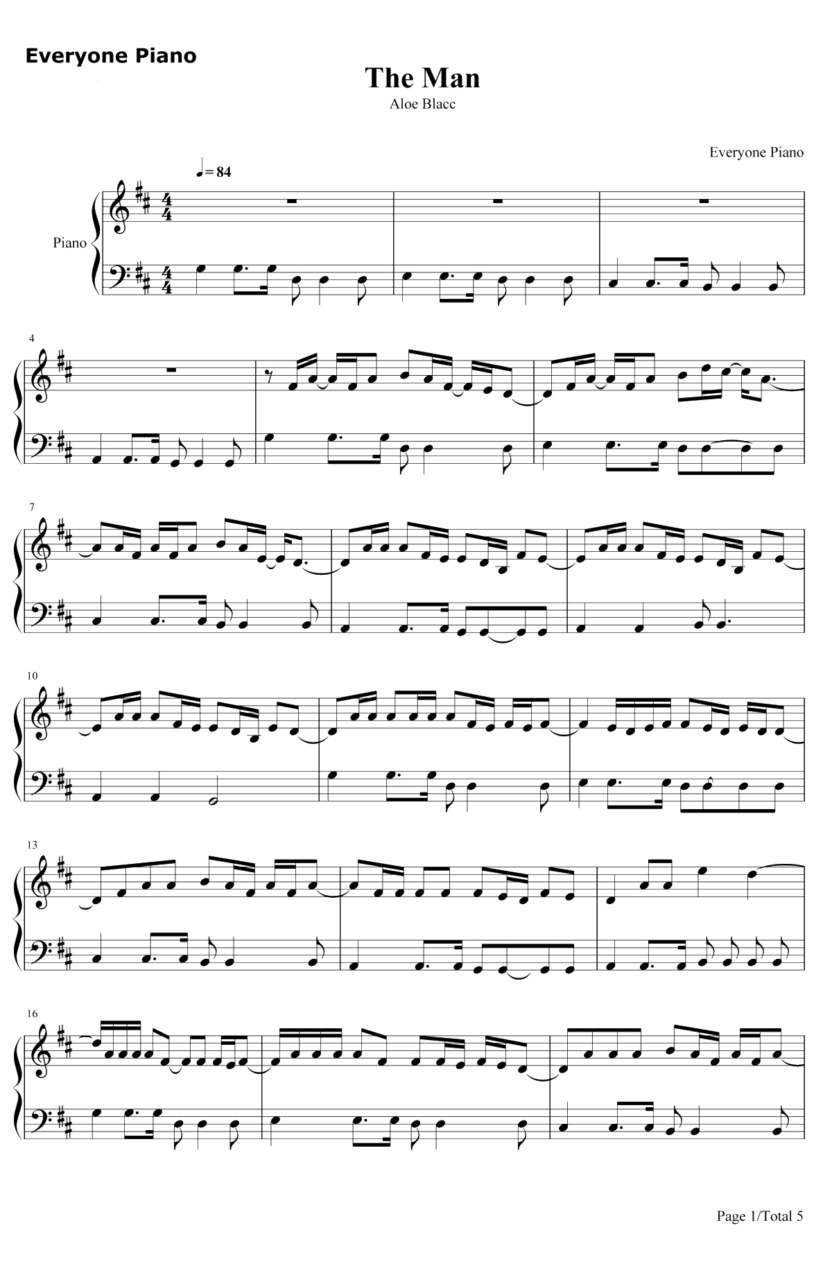 The Man钢琴谱-AloeBlacc1