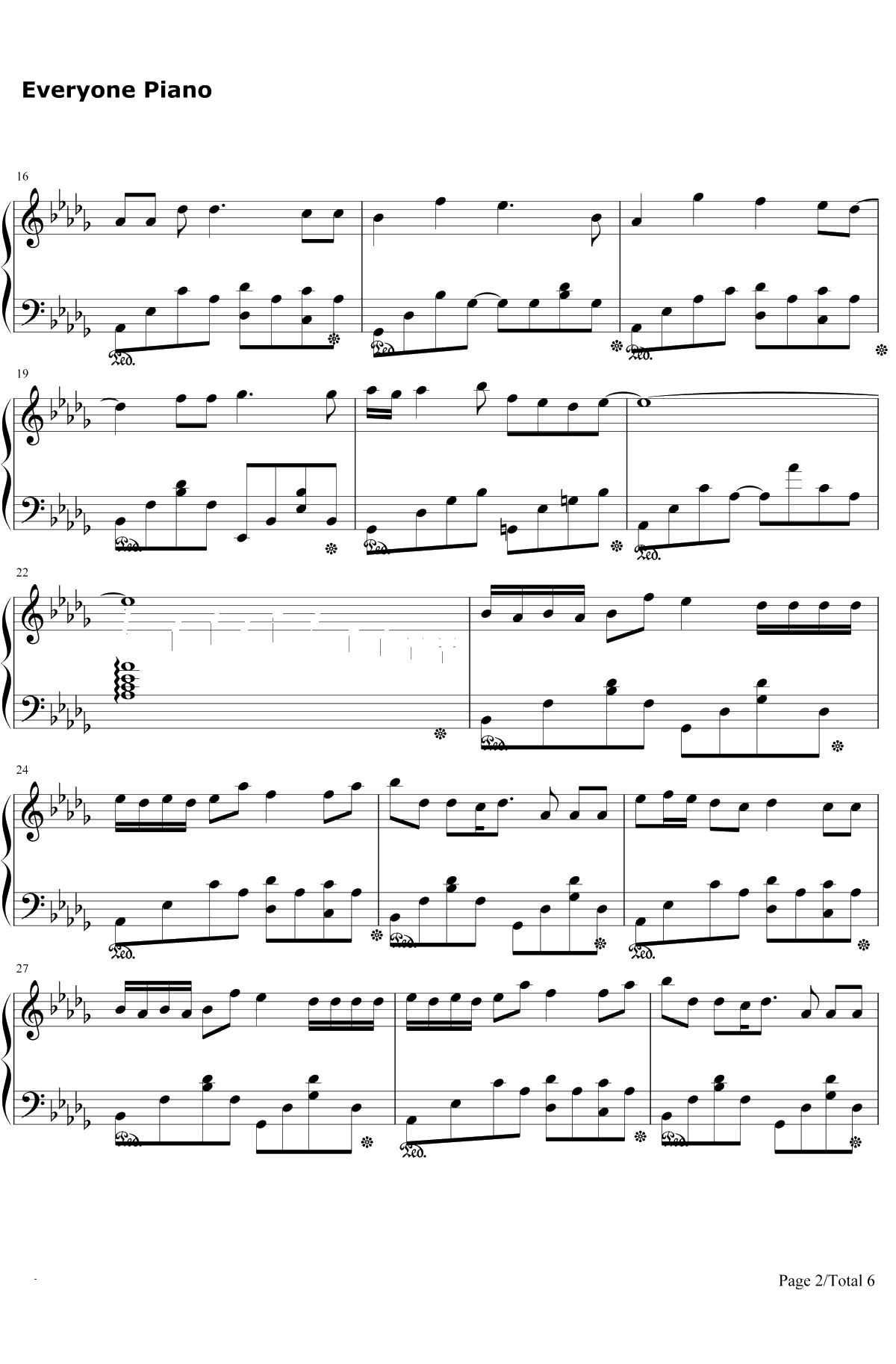 ぼくらのレットイットビー钢琴谱-初音未来-2