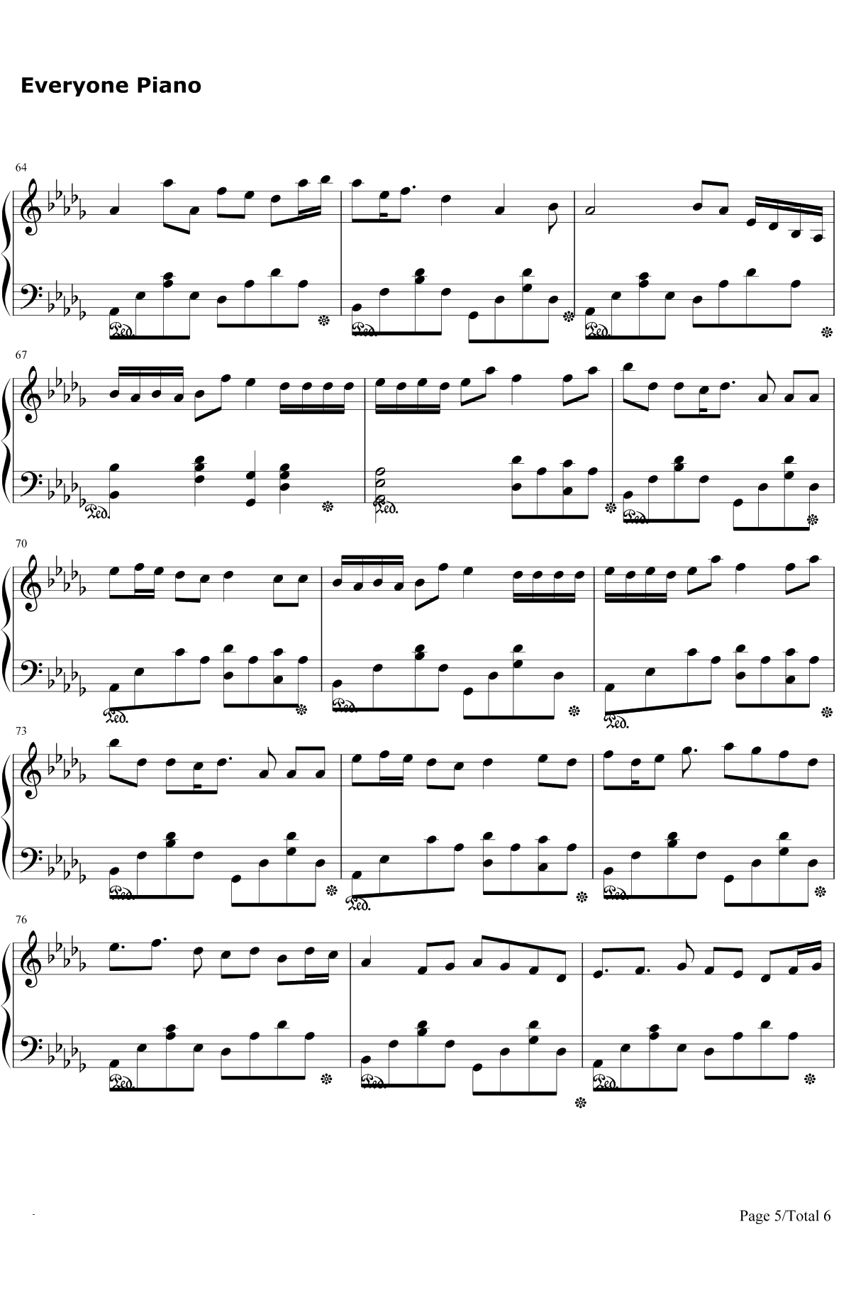 ぼくらのレットイットビー钢琴谱-初音未来-5