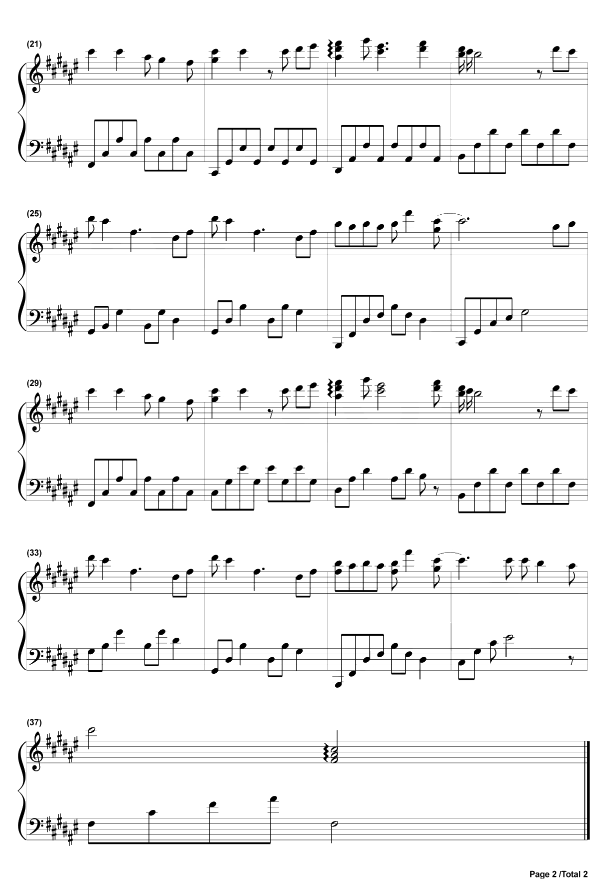 幼稚完钢琴谱-林峯-《雷霆扫毒》片尾曲2