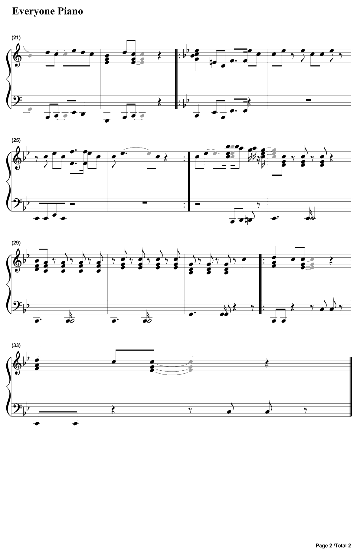 Lean on Me钢琴谱-BillWithers2