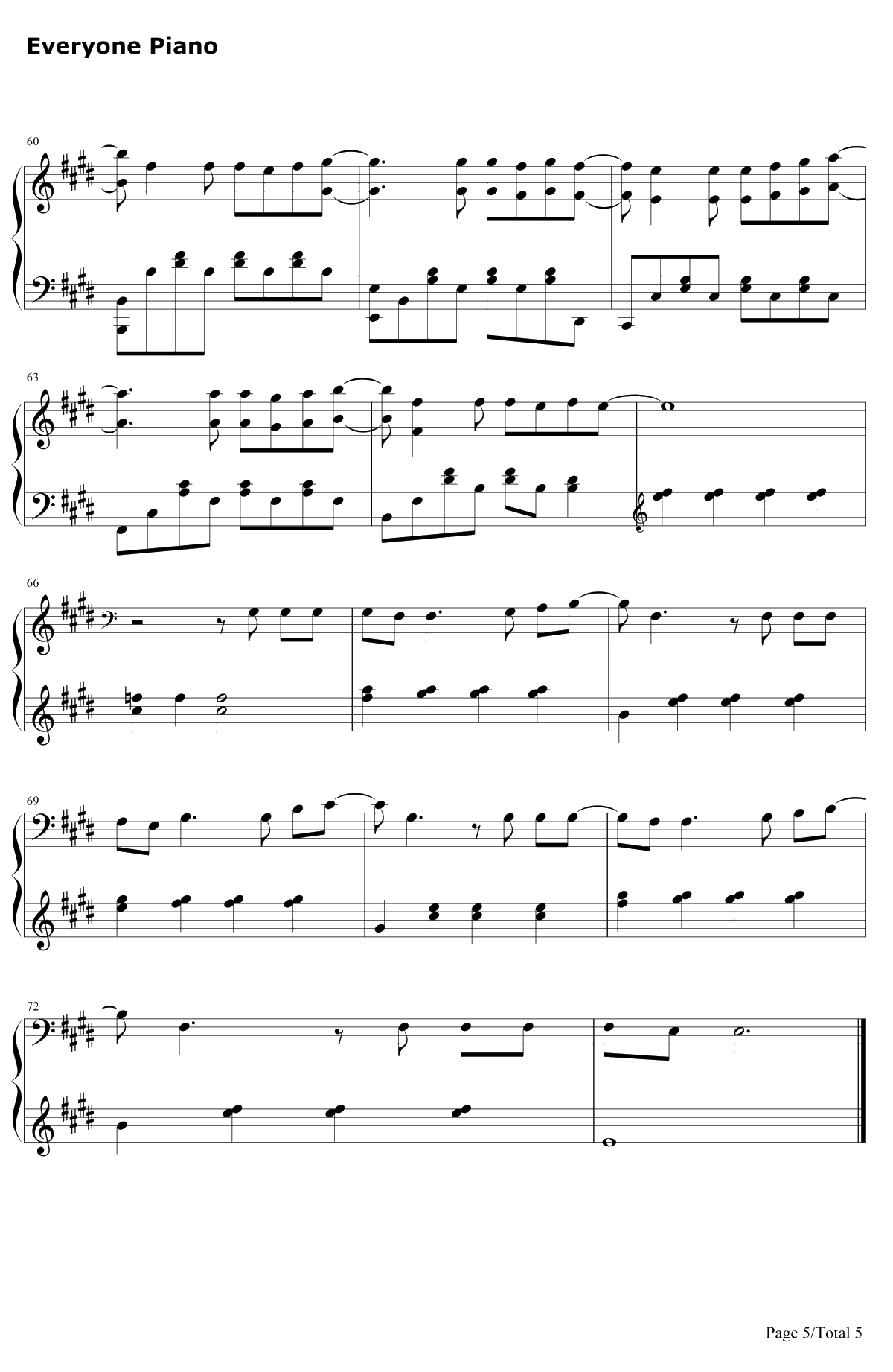 泡沫钢琴谱-邓紫棋5