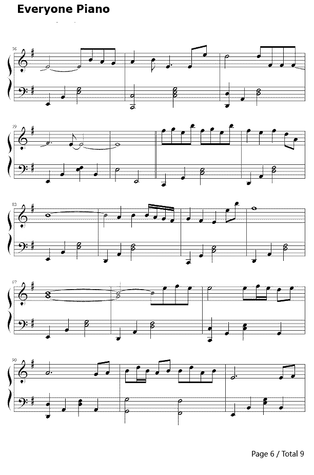 倾尽天下钢琴谱-河图-倾尽天下6