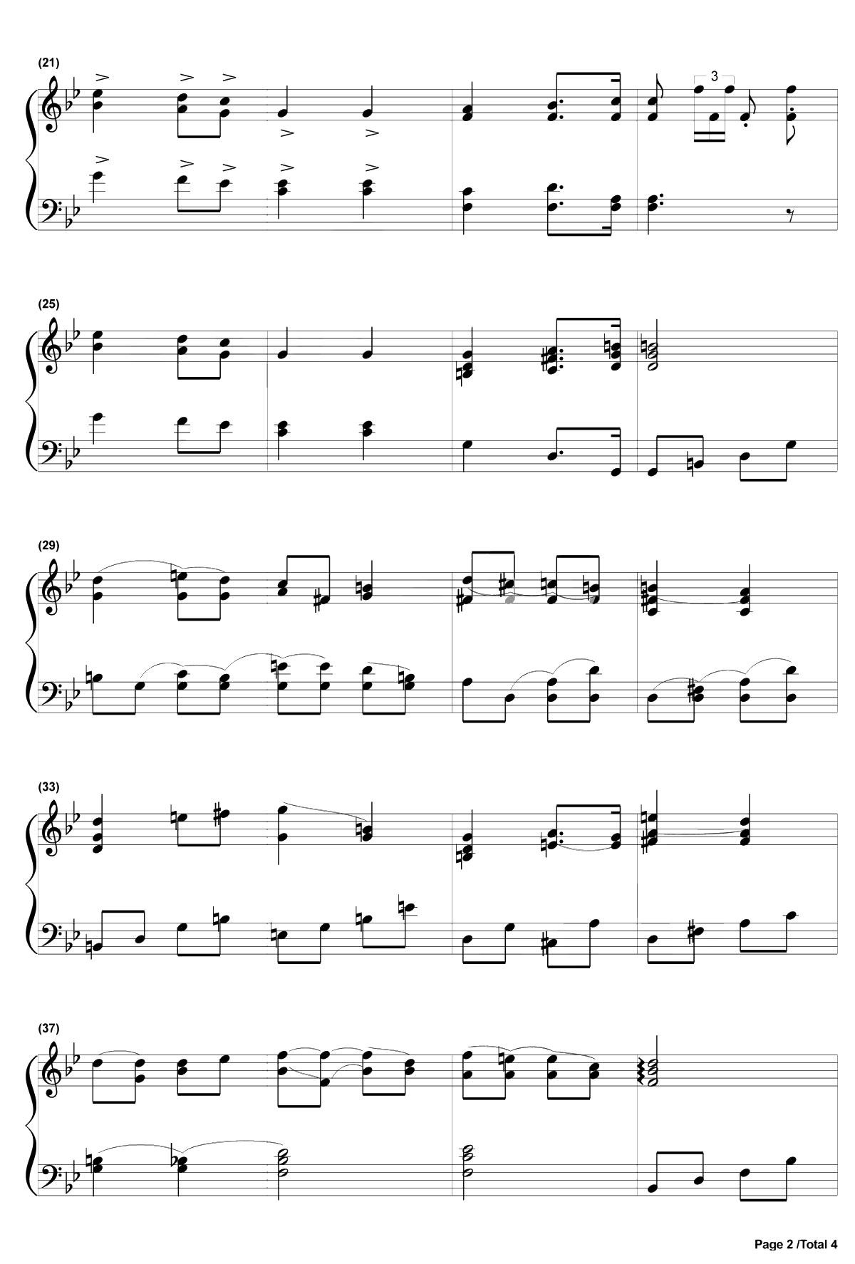 婚礼进行曲钢琴谱-瓦格纳WilhelmRichardWagner-选自歌剧罗恩格林2