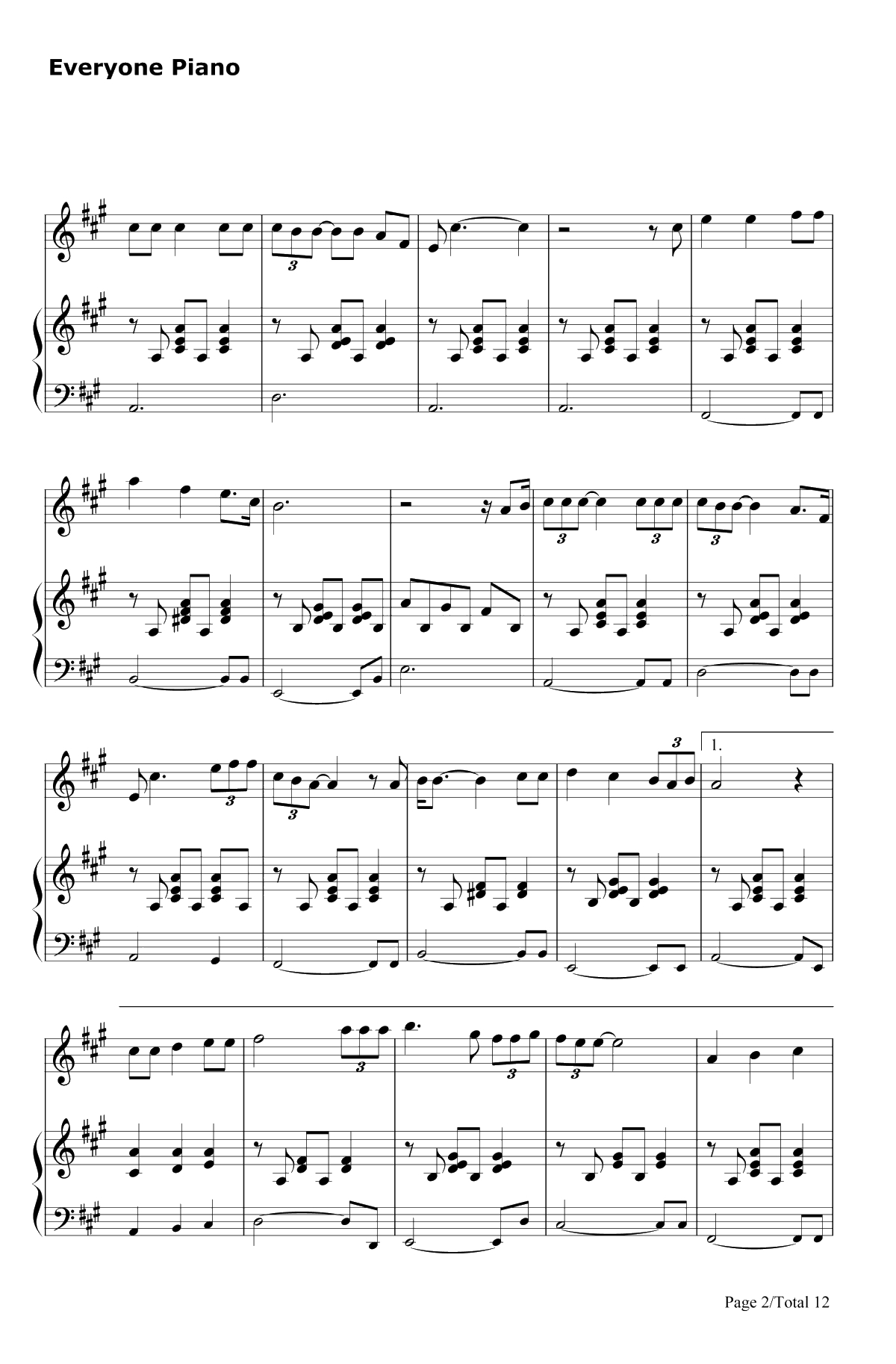 トイレの神様钢琴谱-植村花菜2