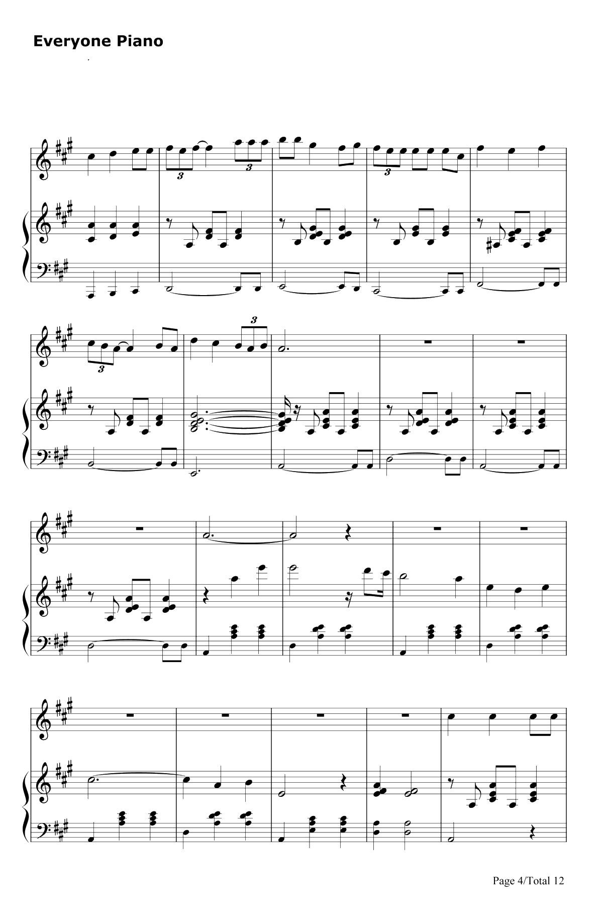 トイレの神様钢琴谱-植村花菜4