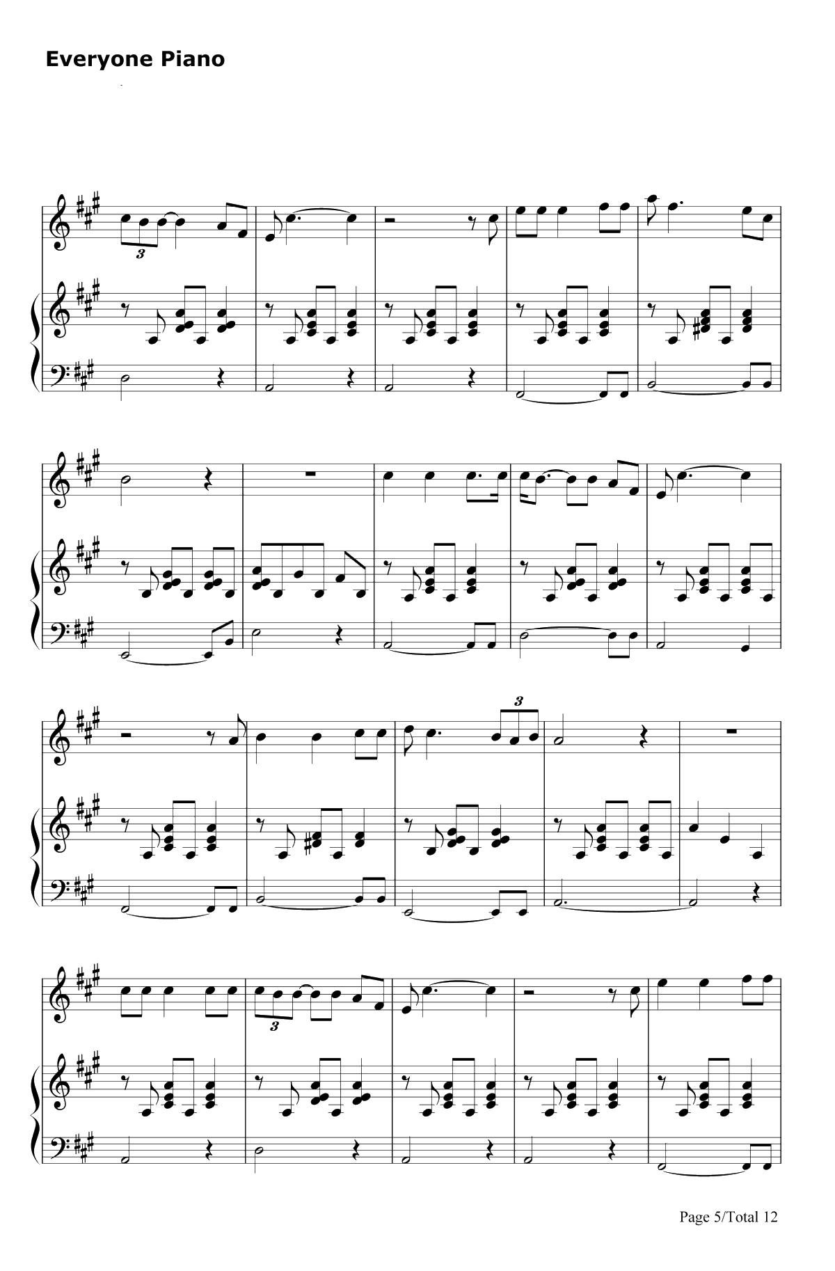 トイレの神様钢琴谱-植村花菜5