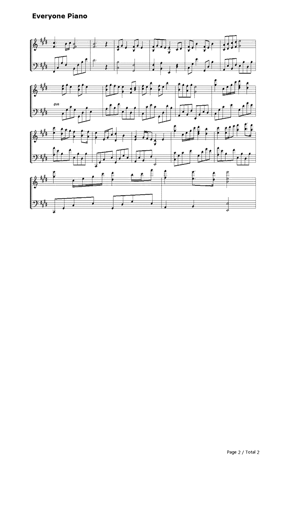 夜の向日葵ー素晴らしき日々OST钢琴谱-日本ACG2