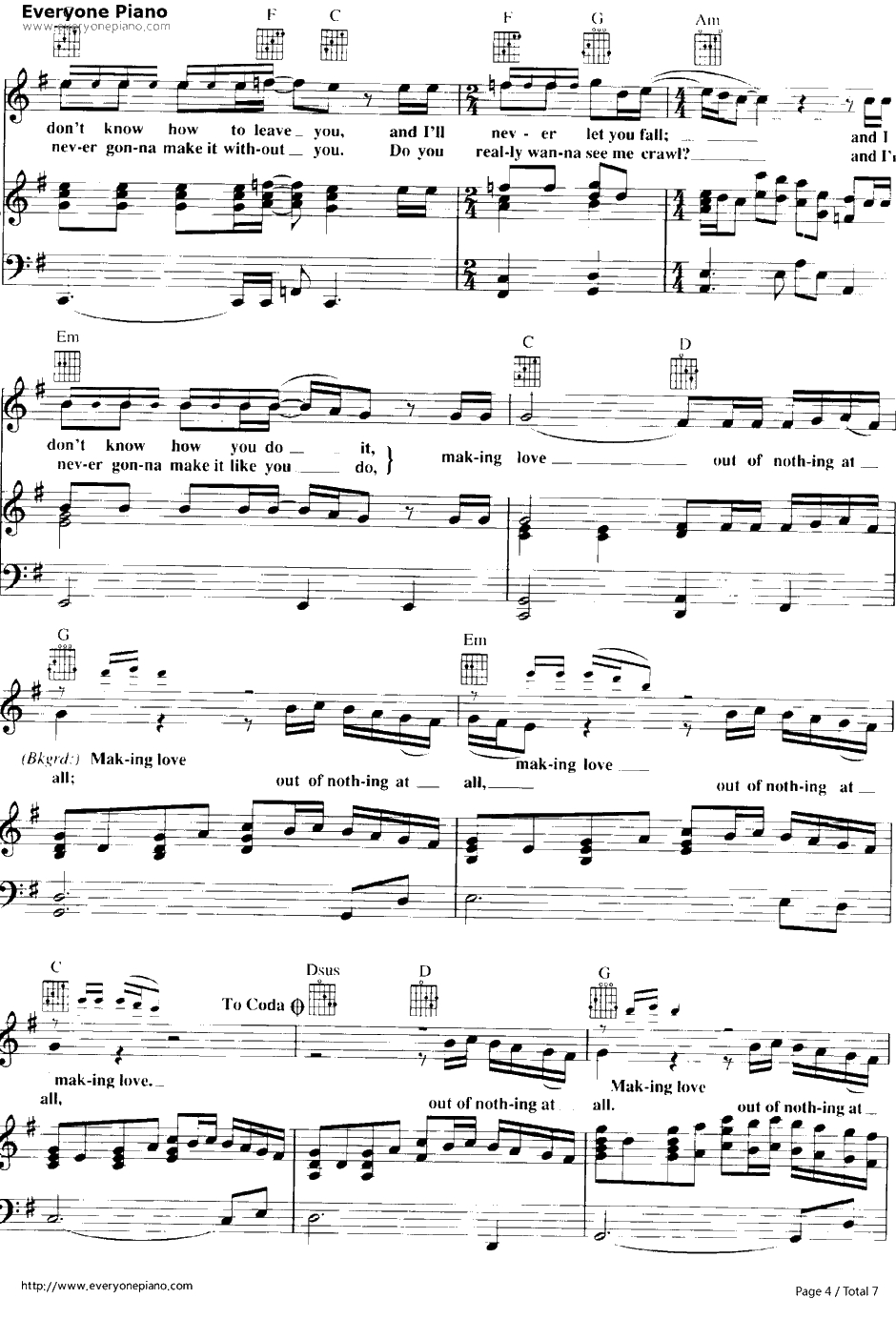 Making Love Out Of Nothing At All钢琴谱-AirSupply4