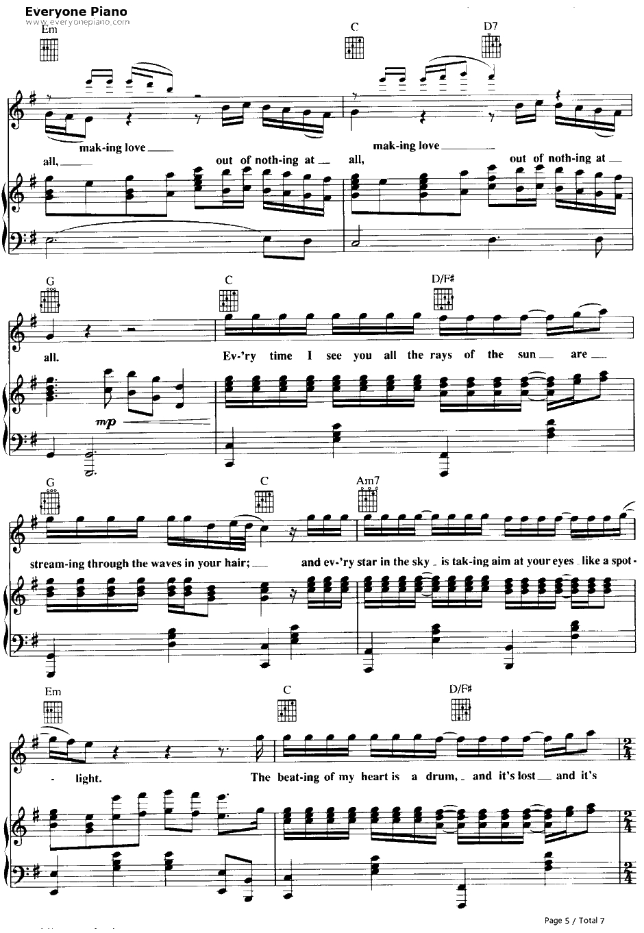 Making Love Out Of Nothing At All钢琴谱-AirSupply5