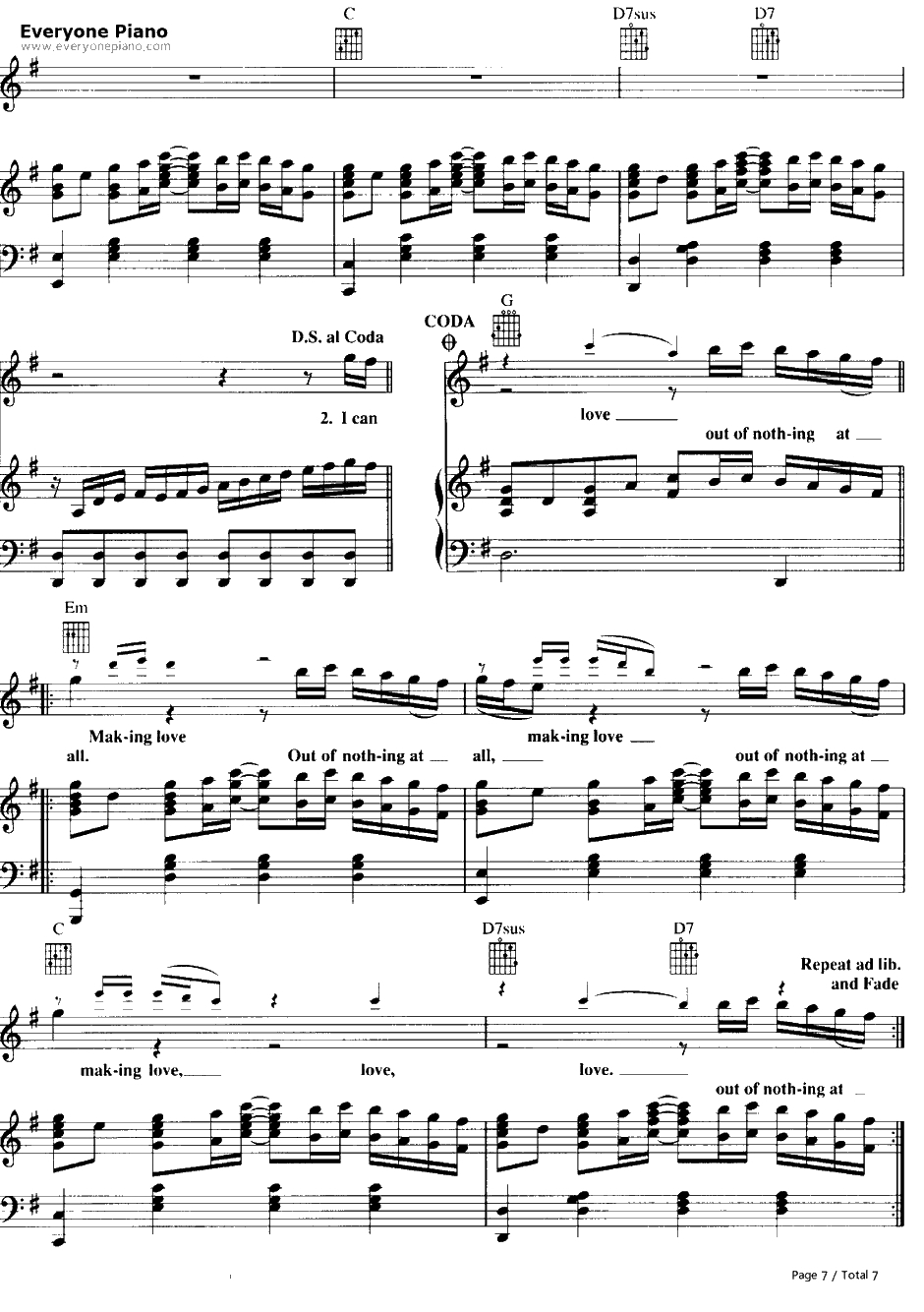 Making Love Out Of Nothing At All钢琴谱-AirSupply7