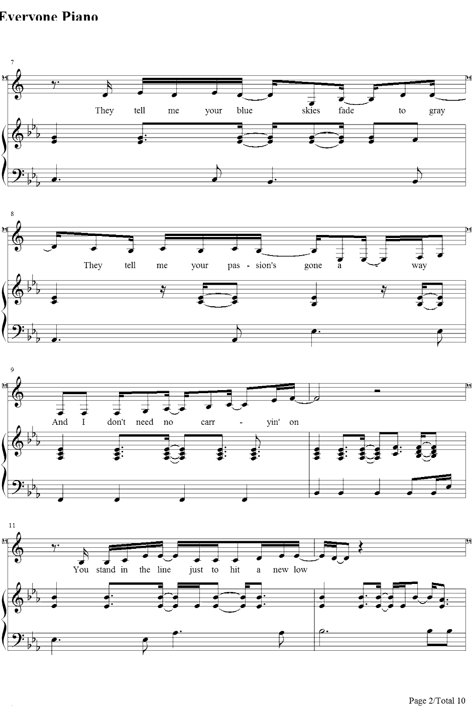 Bad Day钢琴谱-DanielPowter2