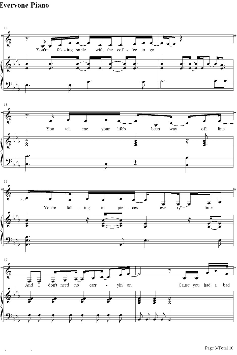 Bad Day钢琴谱-DanielPowter3