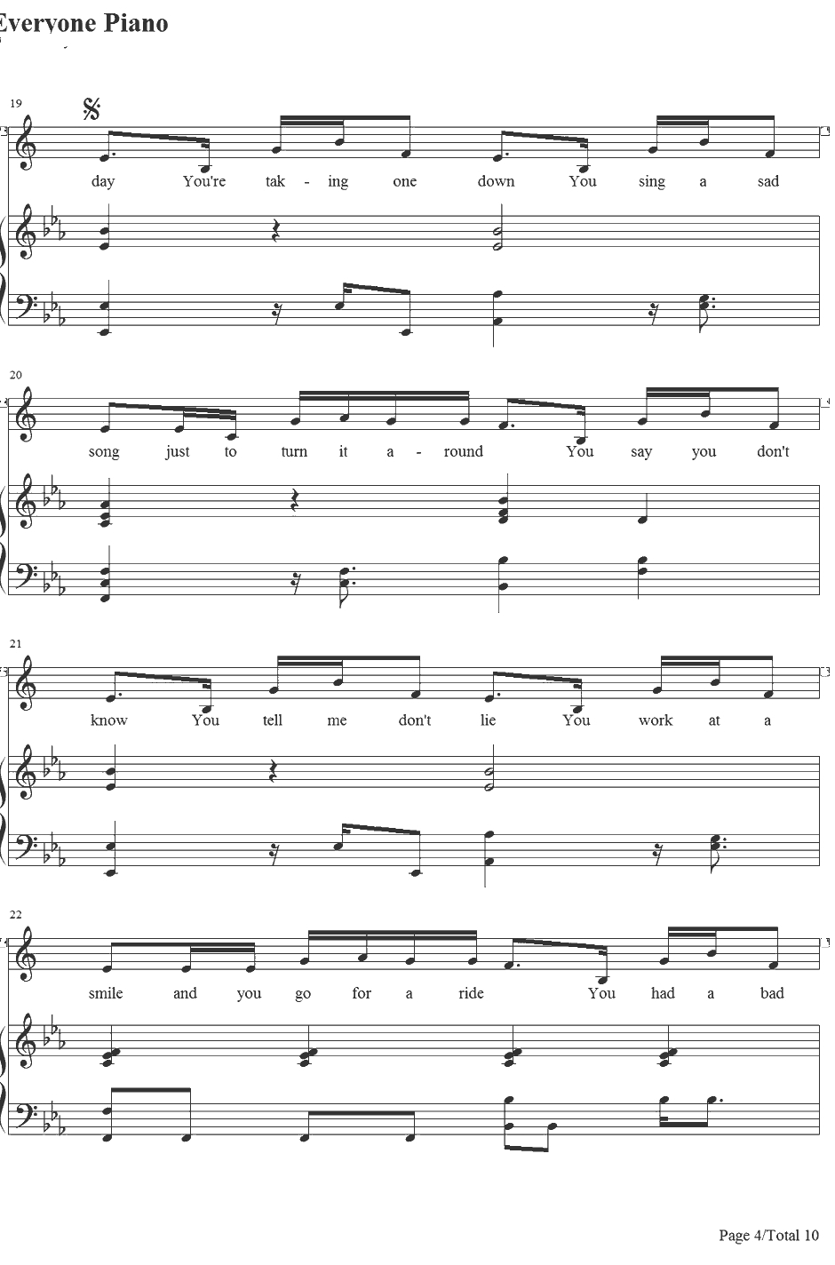 Bad Day钢琴谱-DanielPowter4