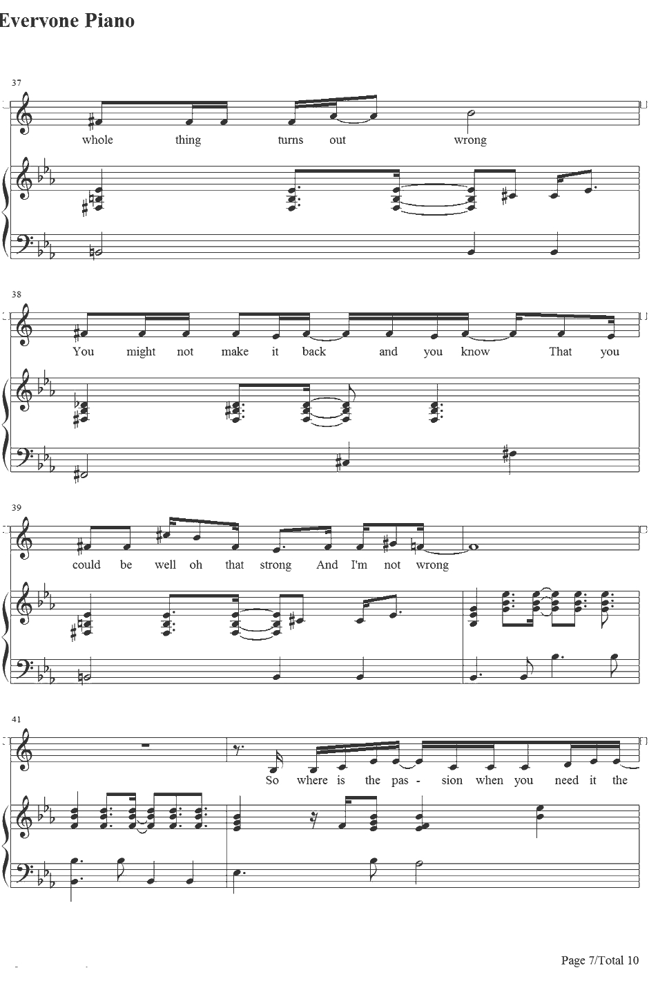 Bad Day钢琴谱-DanielPowter7