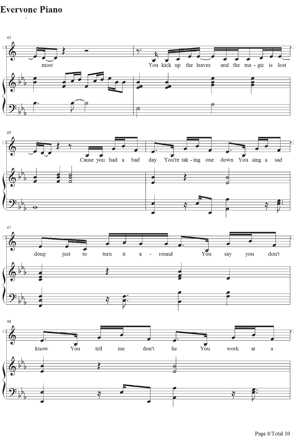 Bad Day钢琴谱-DanielPowter8