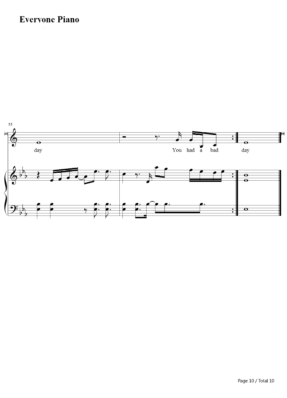 Bad Day钢琴谱-DanielPowter10